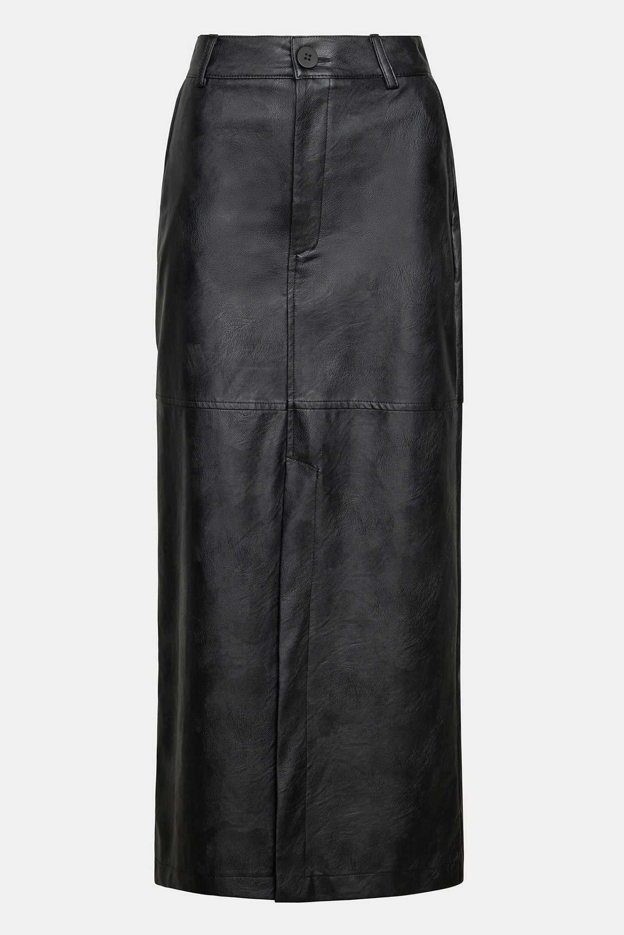PURPOSE FAUX LEATHER MIDI SKIRT BLACK - arpyes