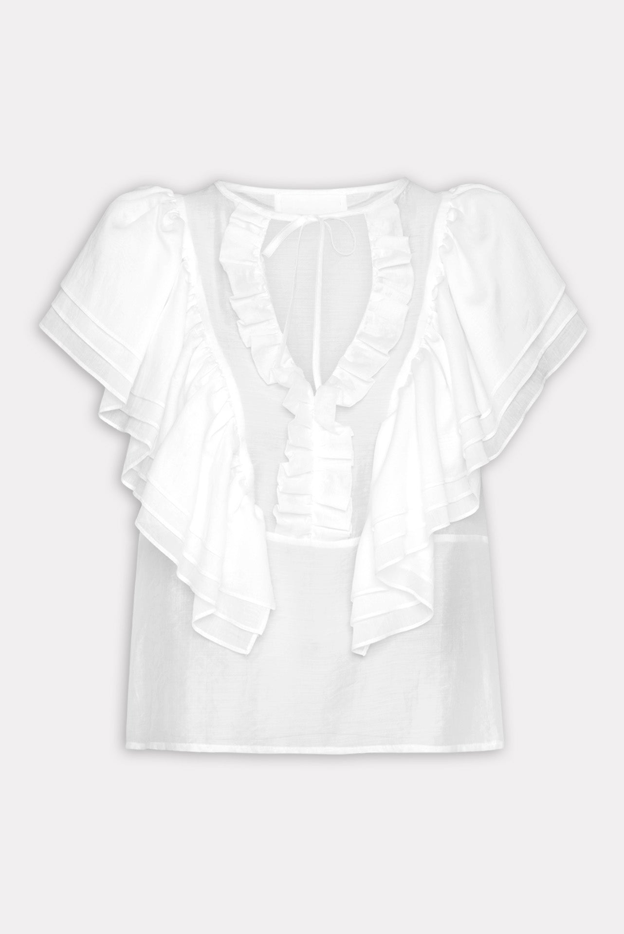 PLANTAIN FRILLED TOP WHITE