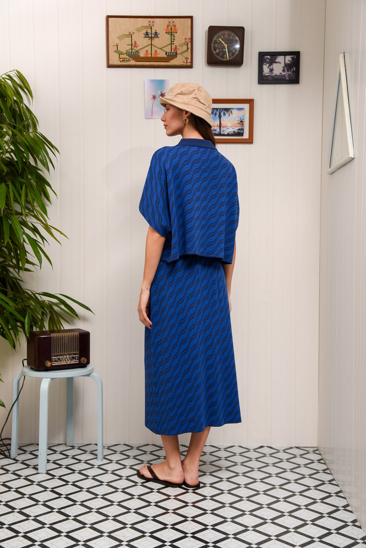 CARIBBEAN KNITTED SKIRT BLUE
