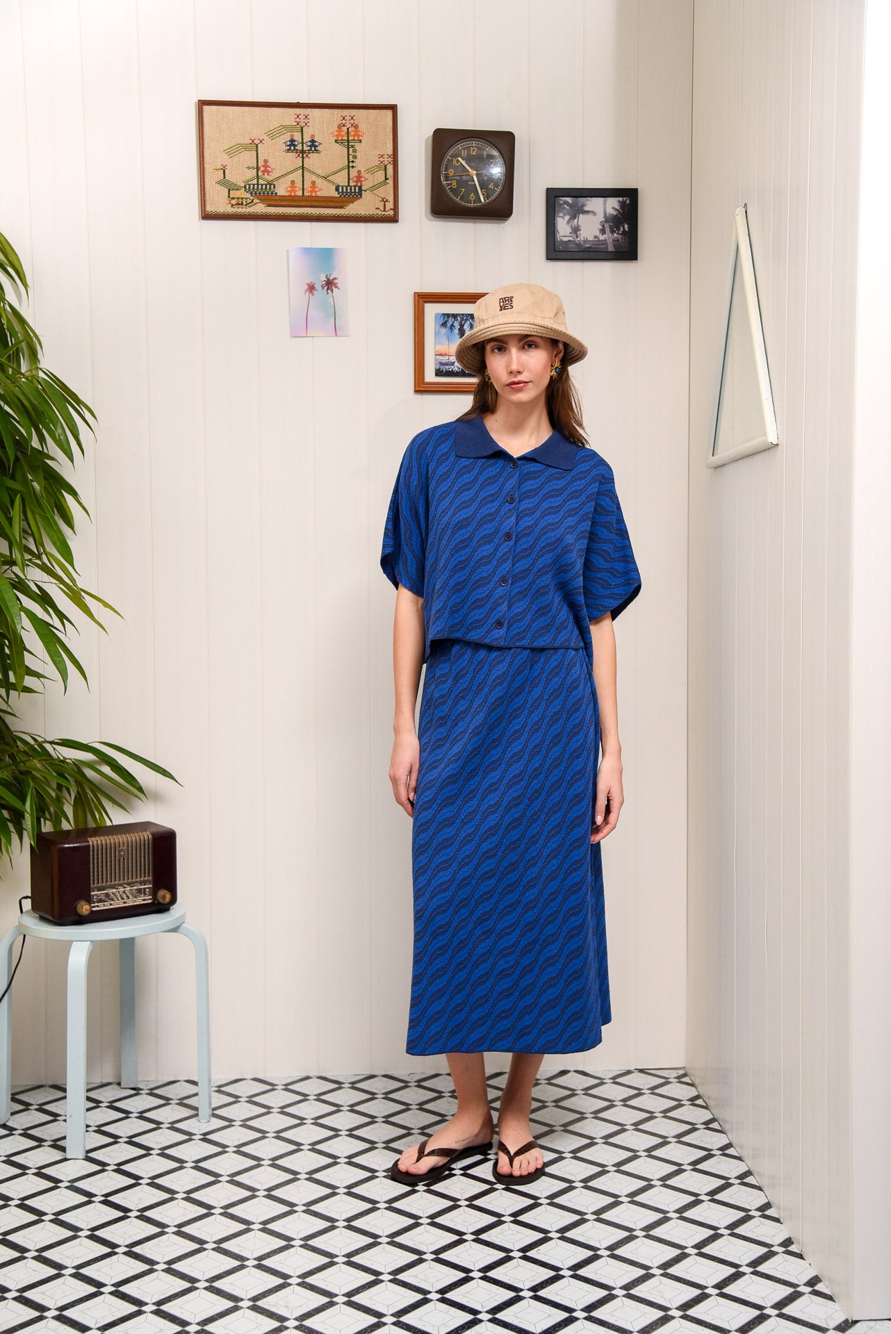 CARIBBEAN KNITTED SKIRT BLUE