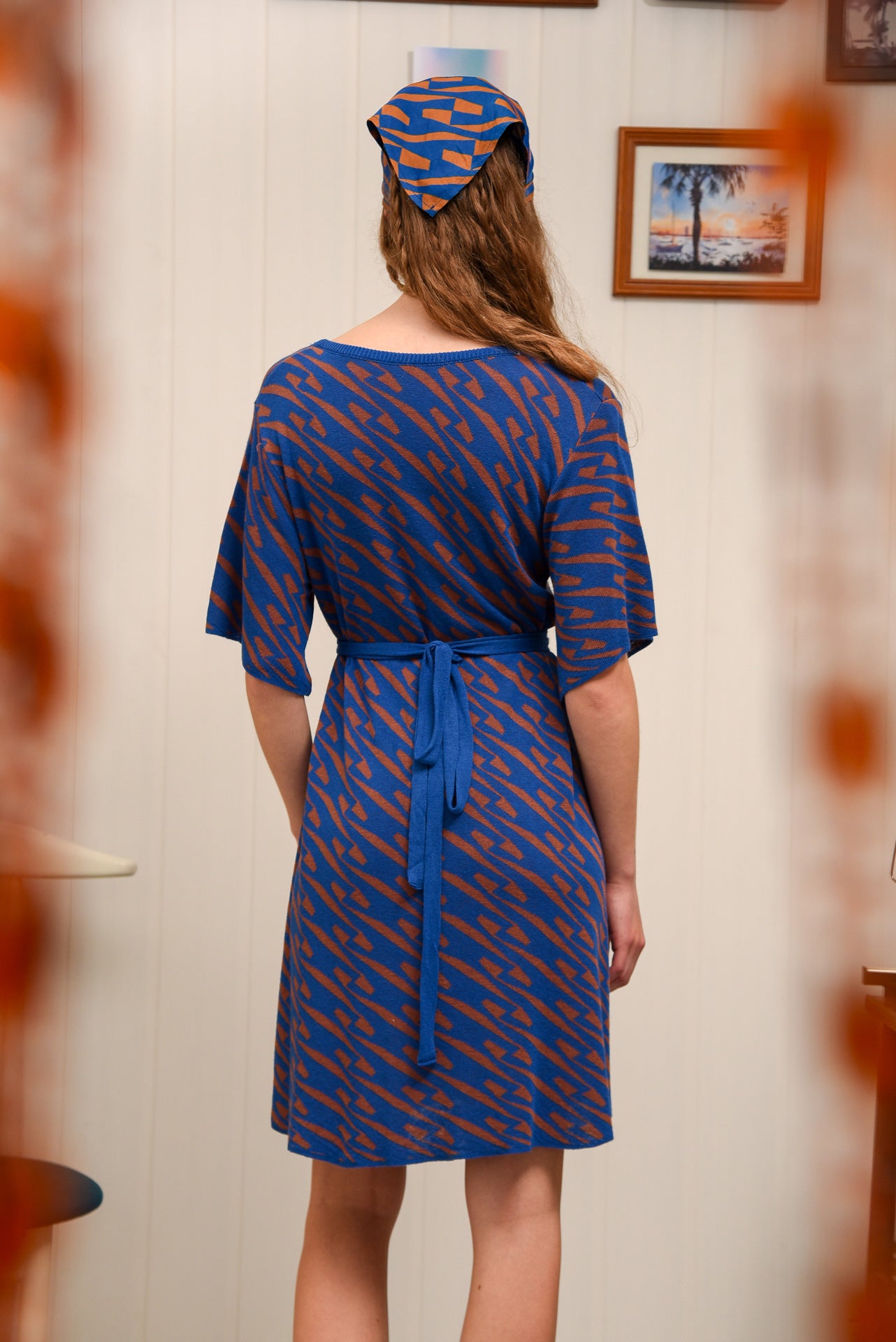 CHILL ISLAND MINI KNITTED DRESS BLUE