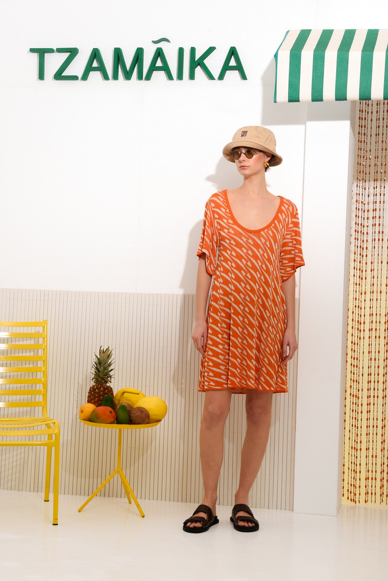 CHILL ISLAND MINI KNITTED DRESS ORANGE