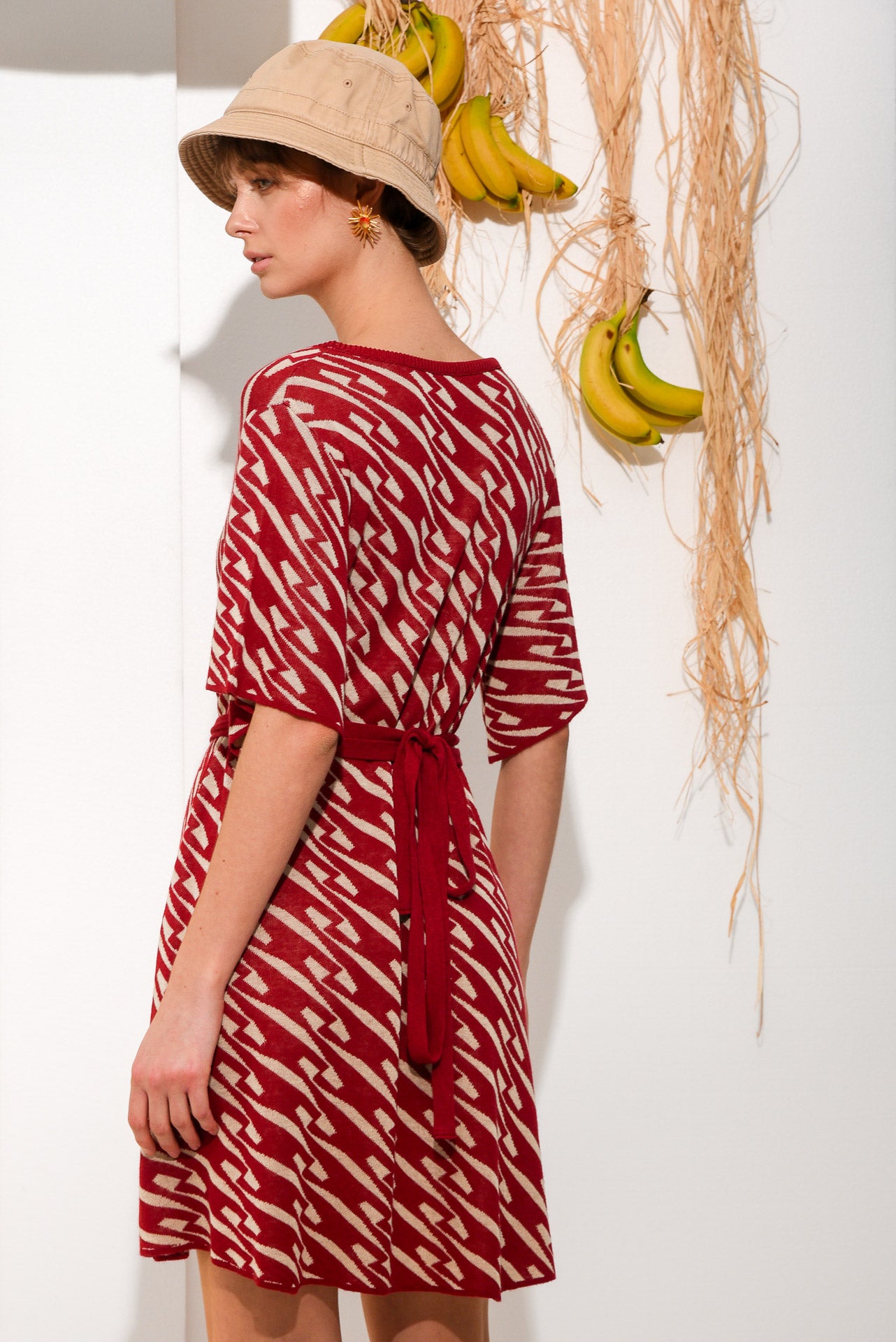 CHILL ISLAND MINI KNITTED DRESS BORDEAUX