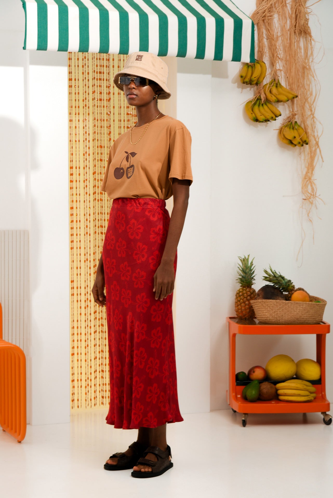 HIBISCUS SKIRT RED