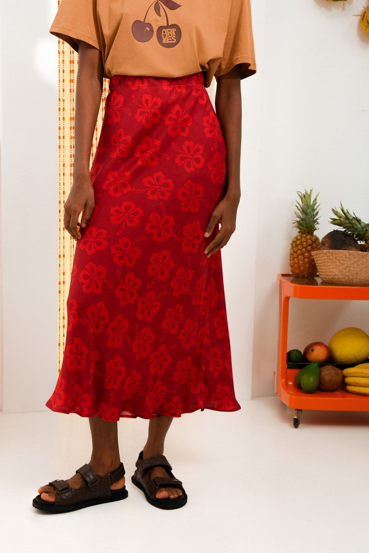 HIBISCUS SKIRT RED