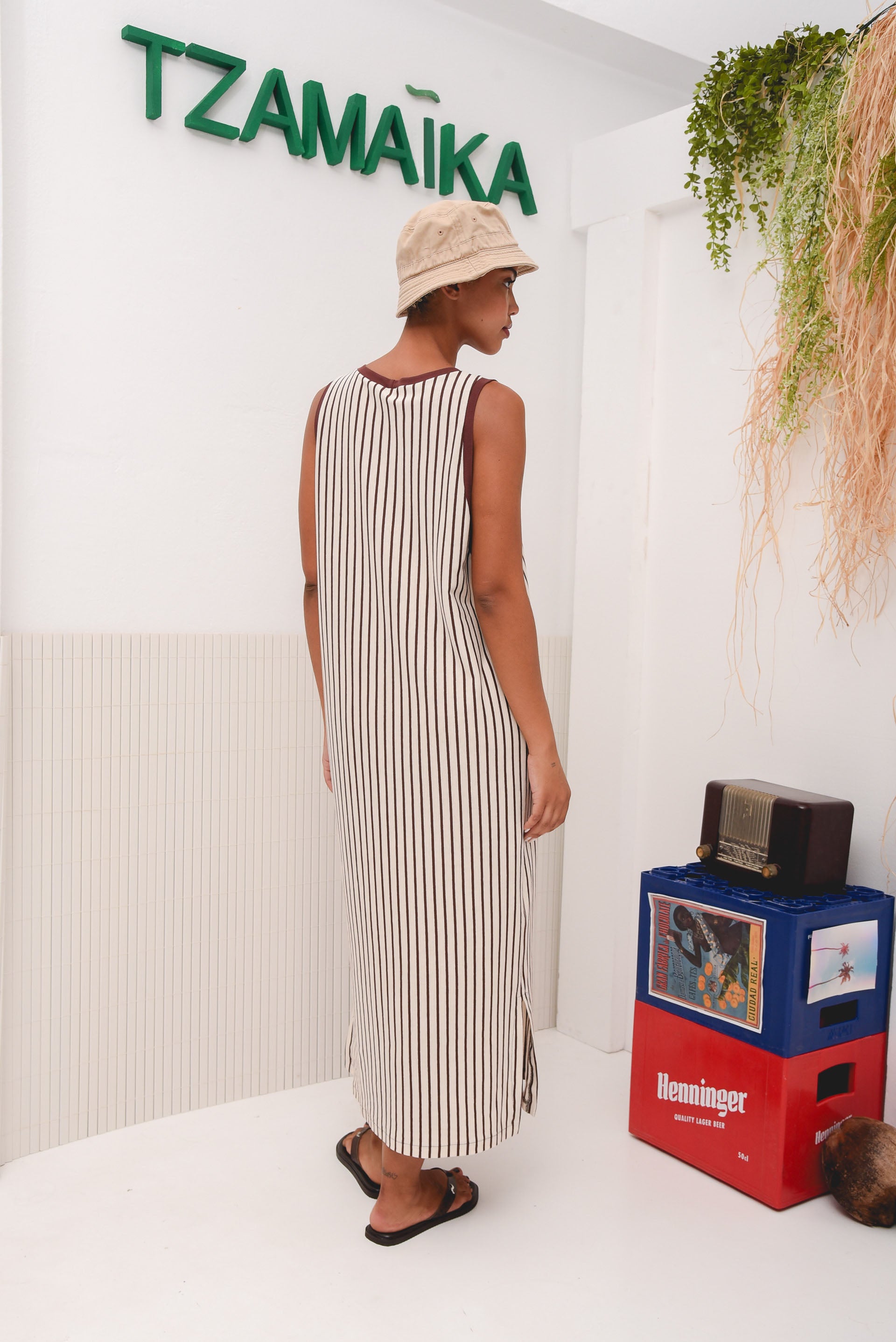 JAMAICA BASKET DRESS BROWN