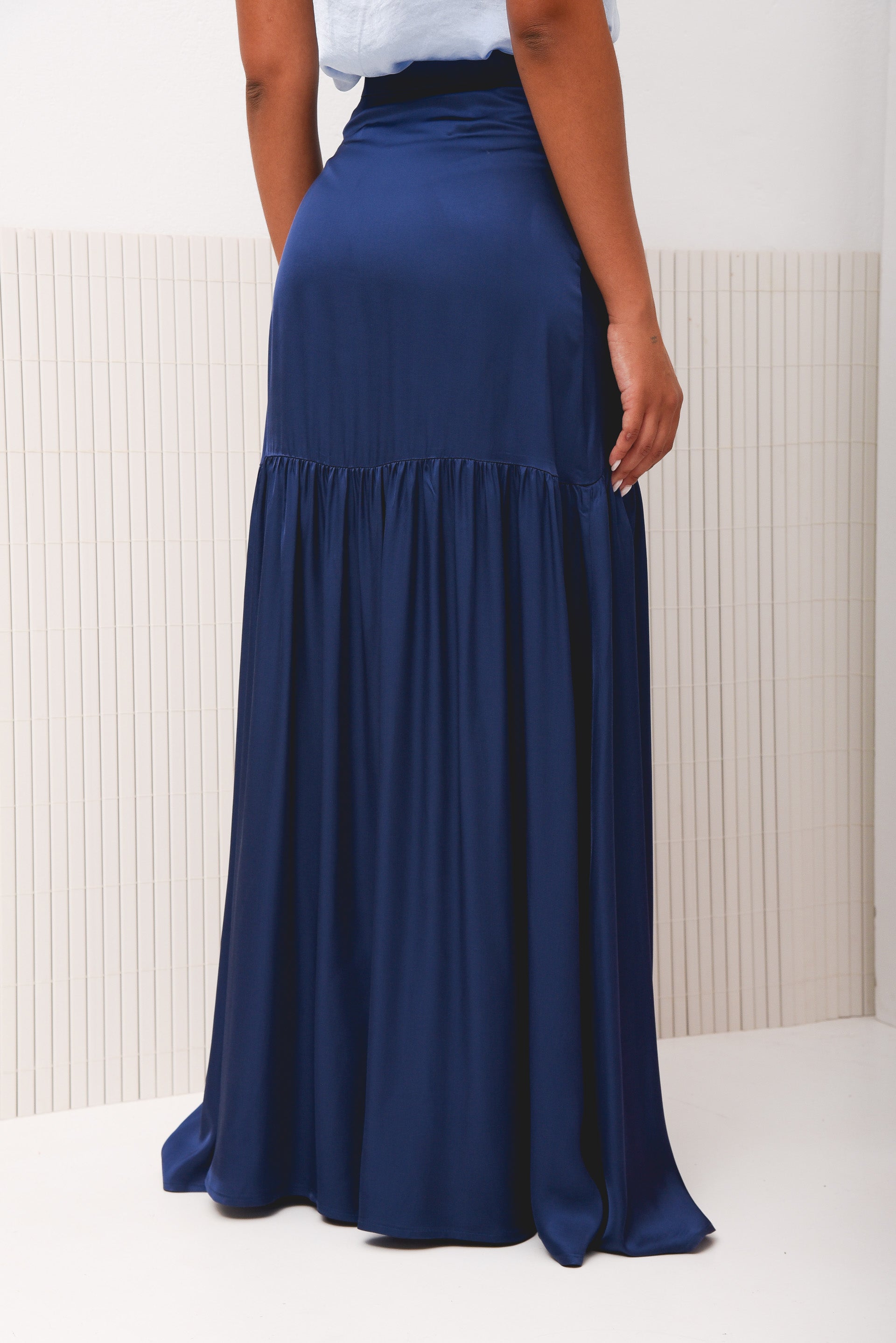 CORAL MAXI SKIRT NAVY BLUE