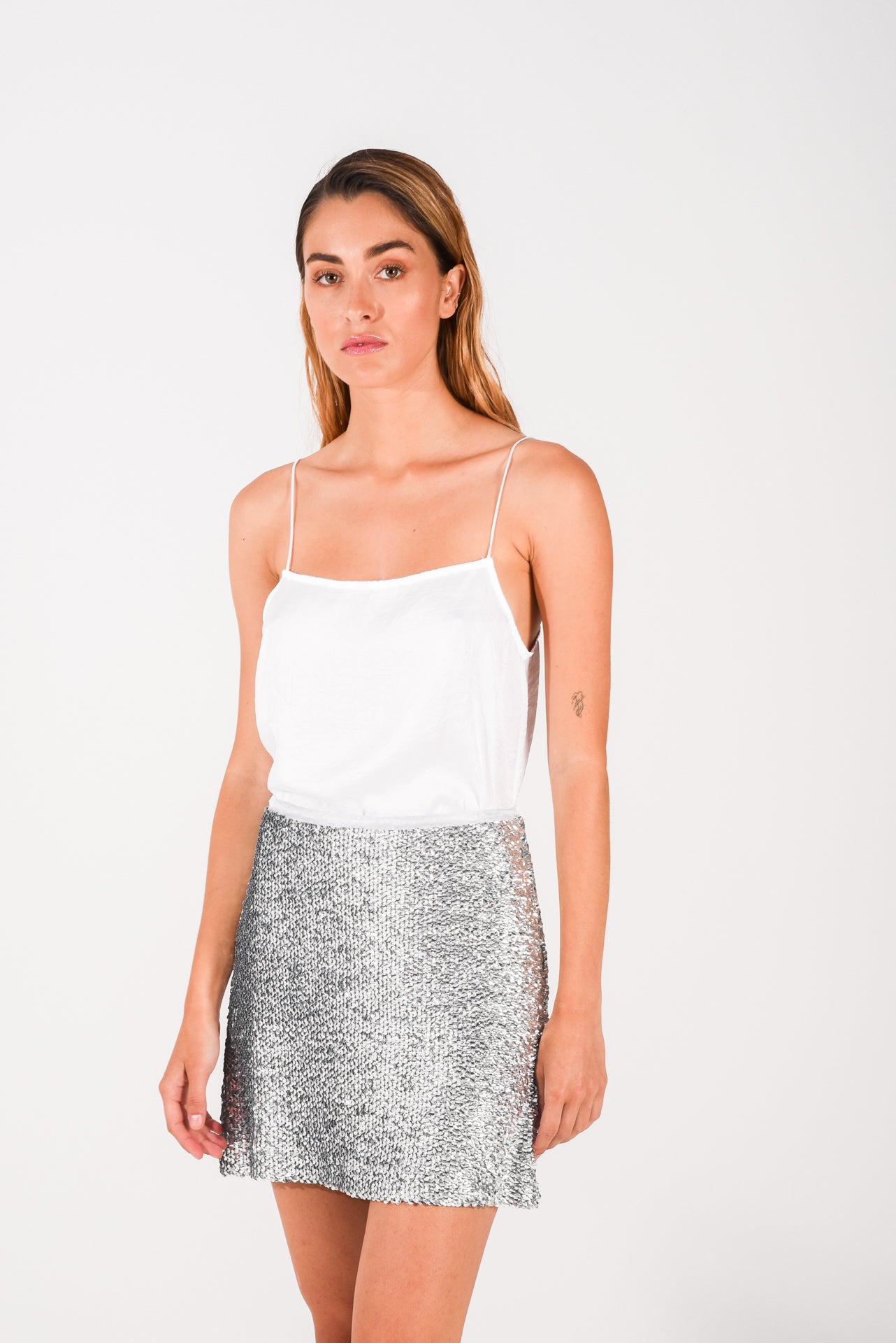 PUSSYCAT DOLLS MINI SKIRT SILVER