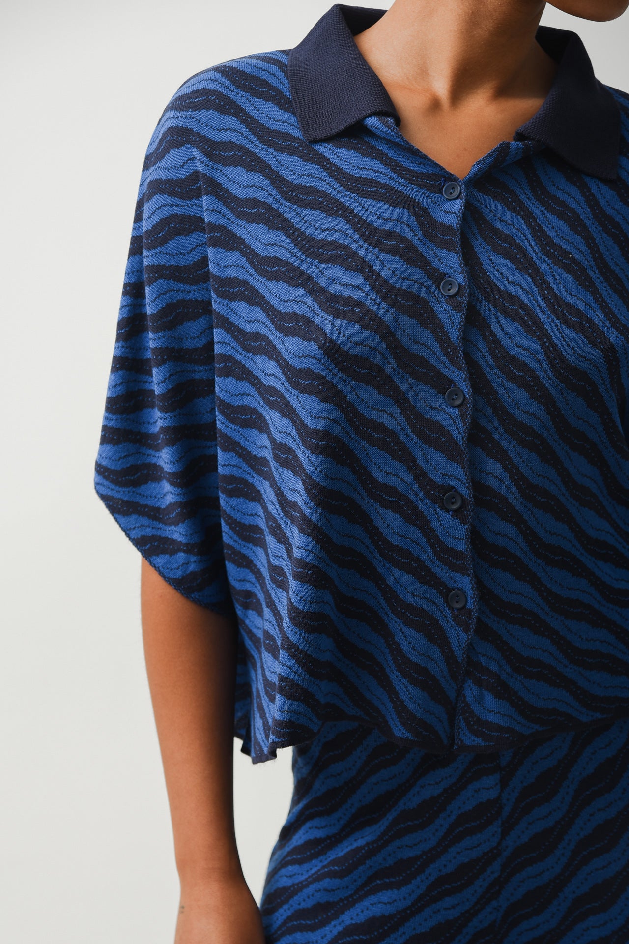 CARIBBEAN KNITTED SHIRT BLUE