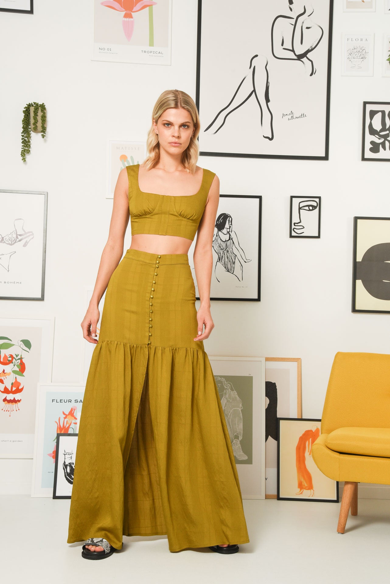 CUBISM SKIRT OLIVE