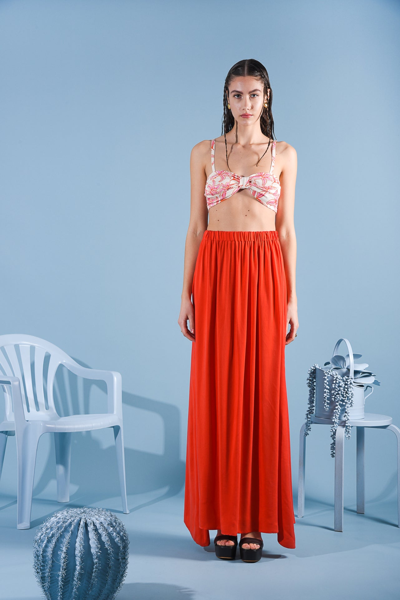 GARNER MAXI SKIRT RED