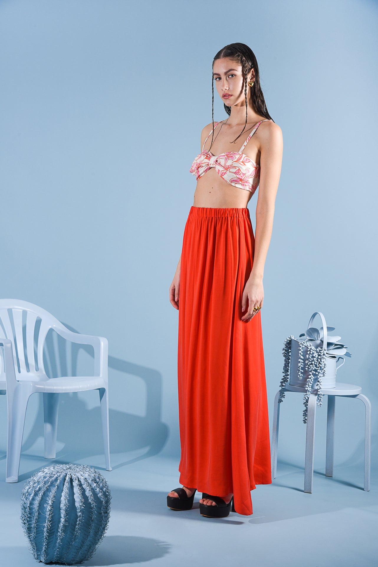 GARNER MAXI SKIRT RED