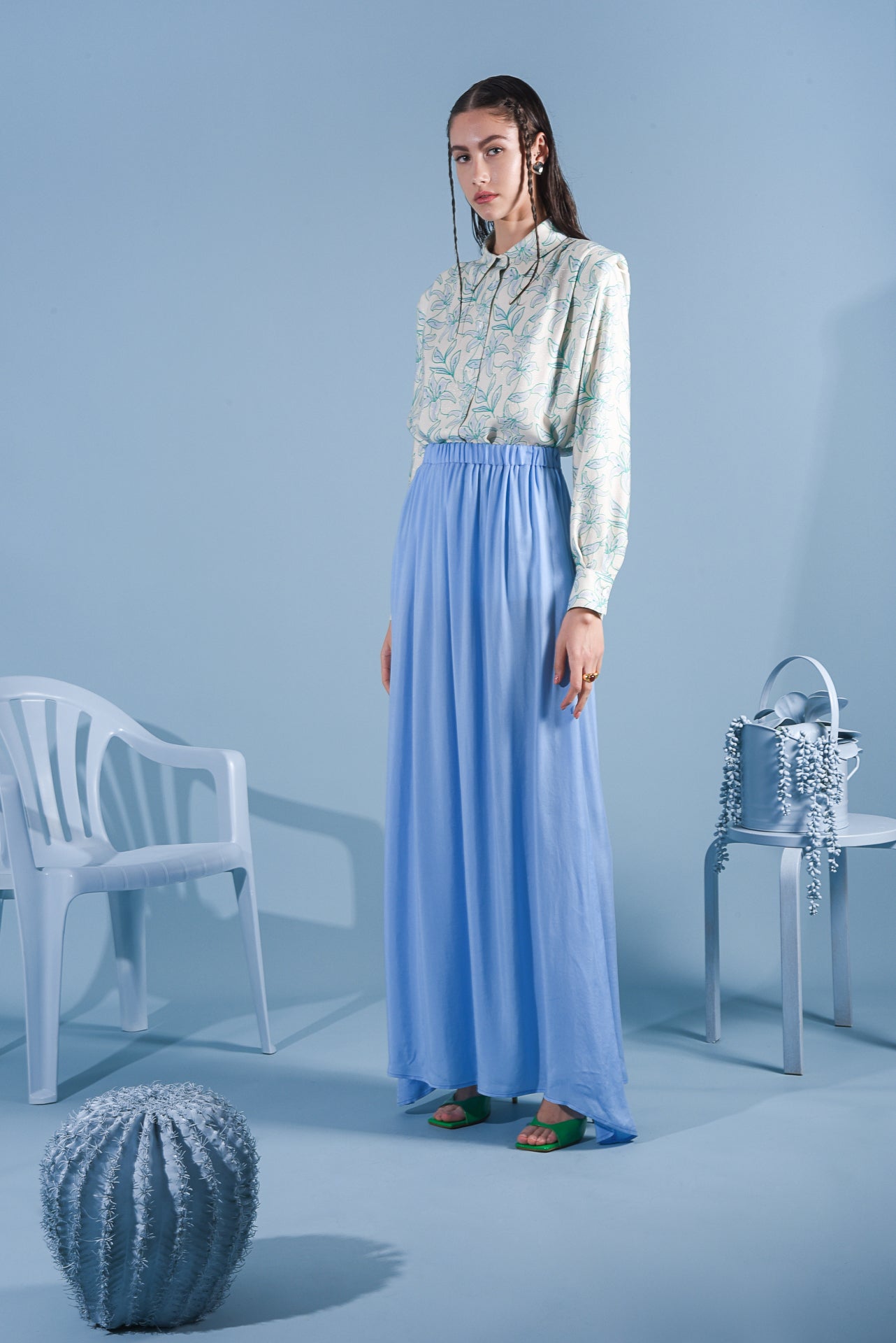 GARNER MAXI SKIRT LIGHT BLUE arpyes