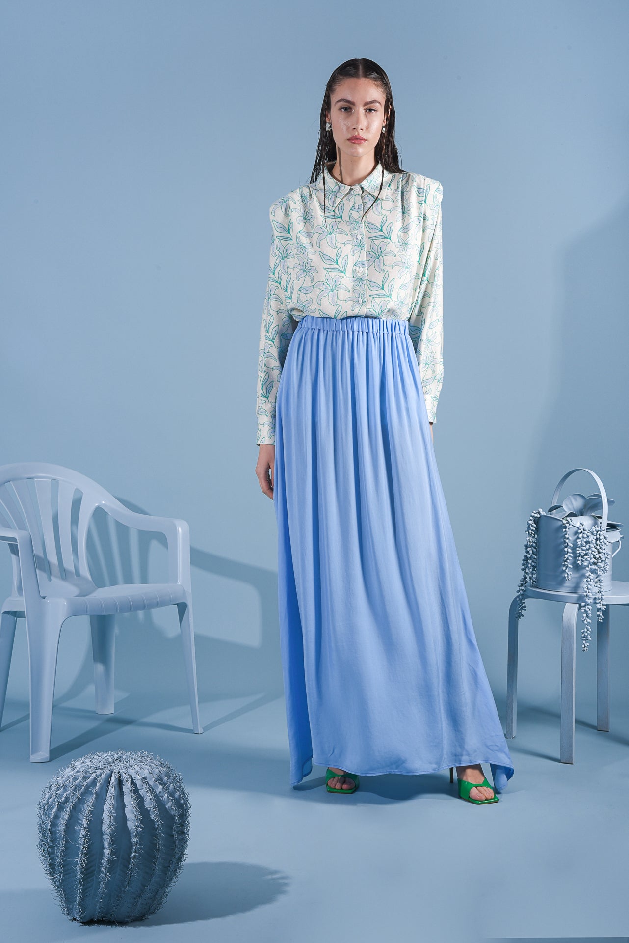 GARNER MAXI SKIRT LIGHT BLUE arpyes