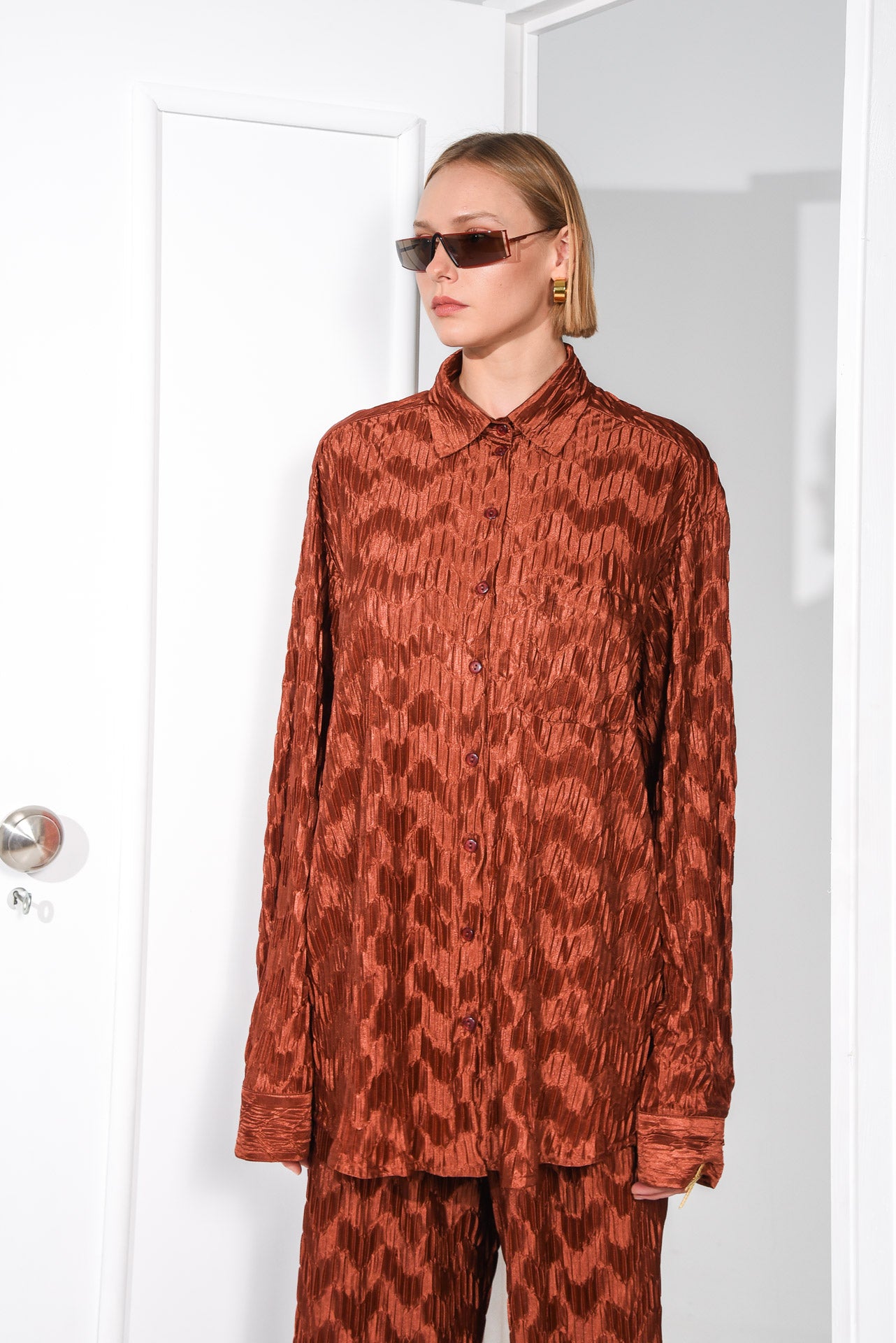 FUTURISTIC SHIRT TERRACOTTA