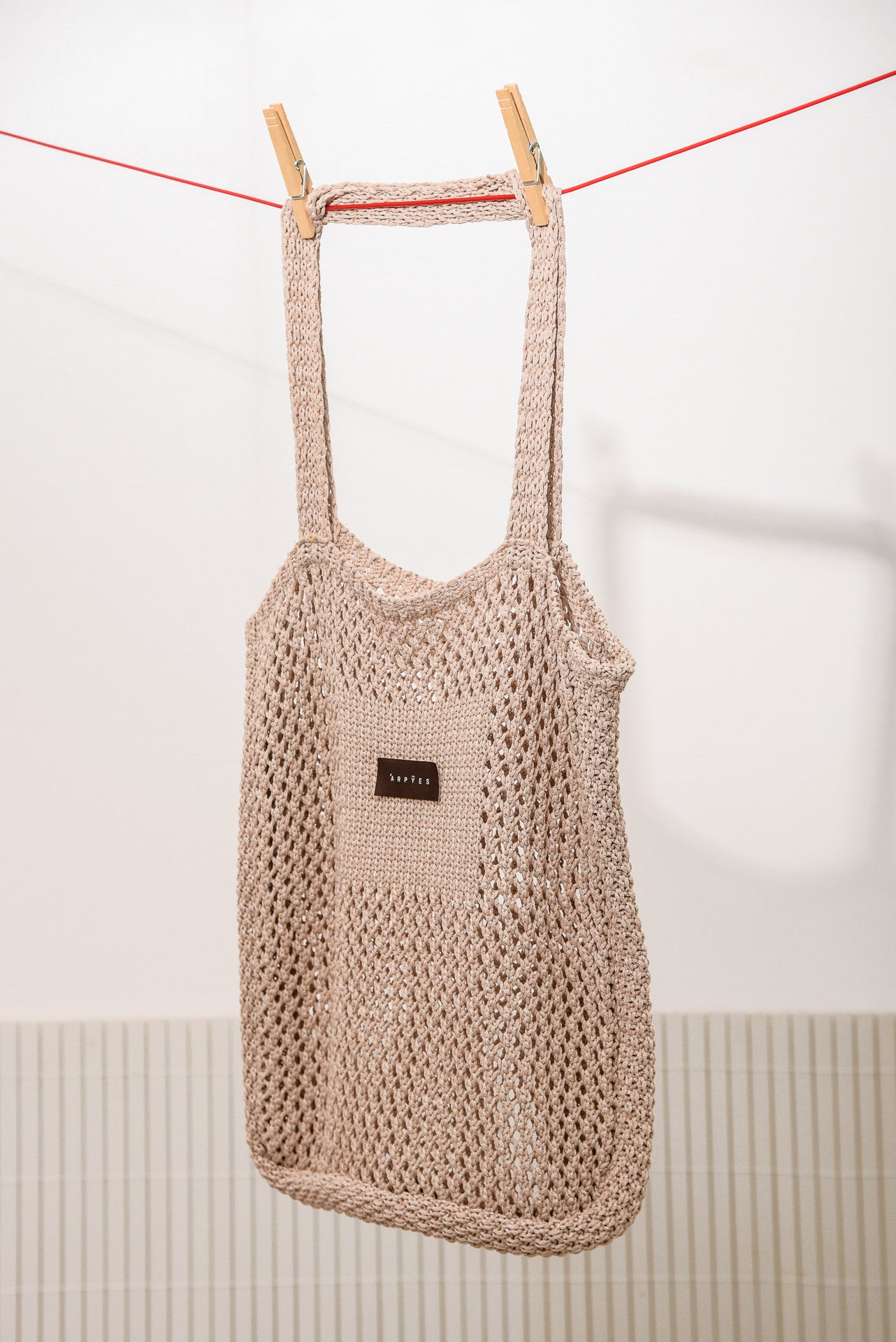 ETTU KNITTED TOTE BAG BEIGE