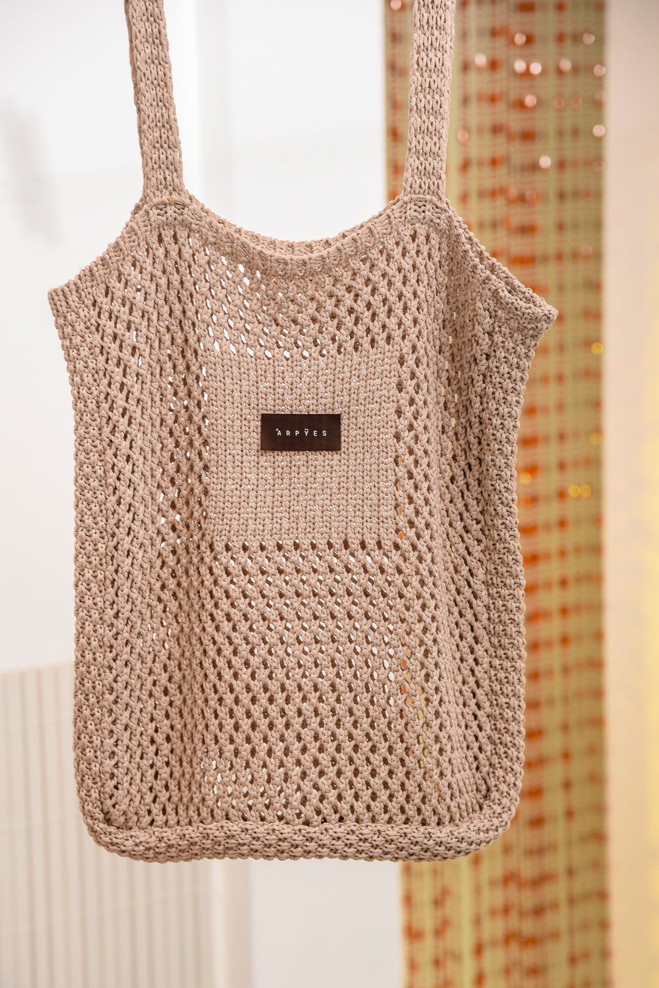 ETTU KNITTED TOTE BAG BEIGE