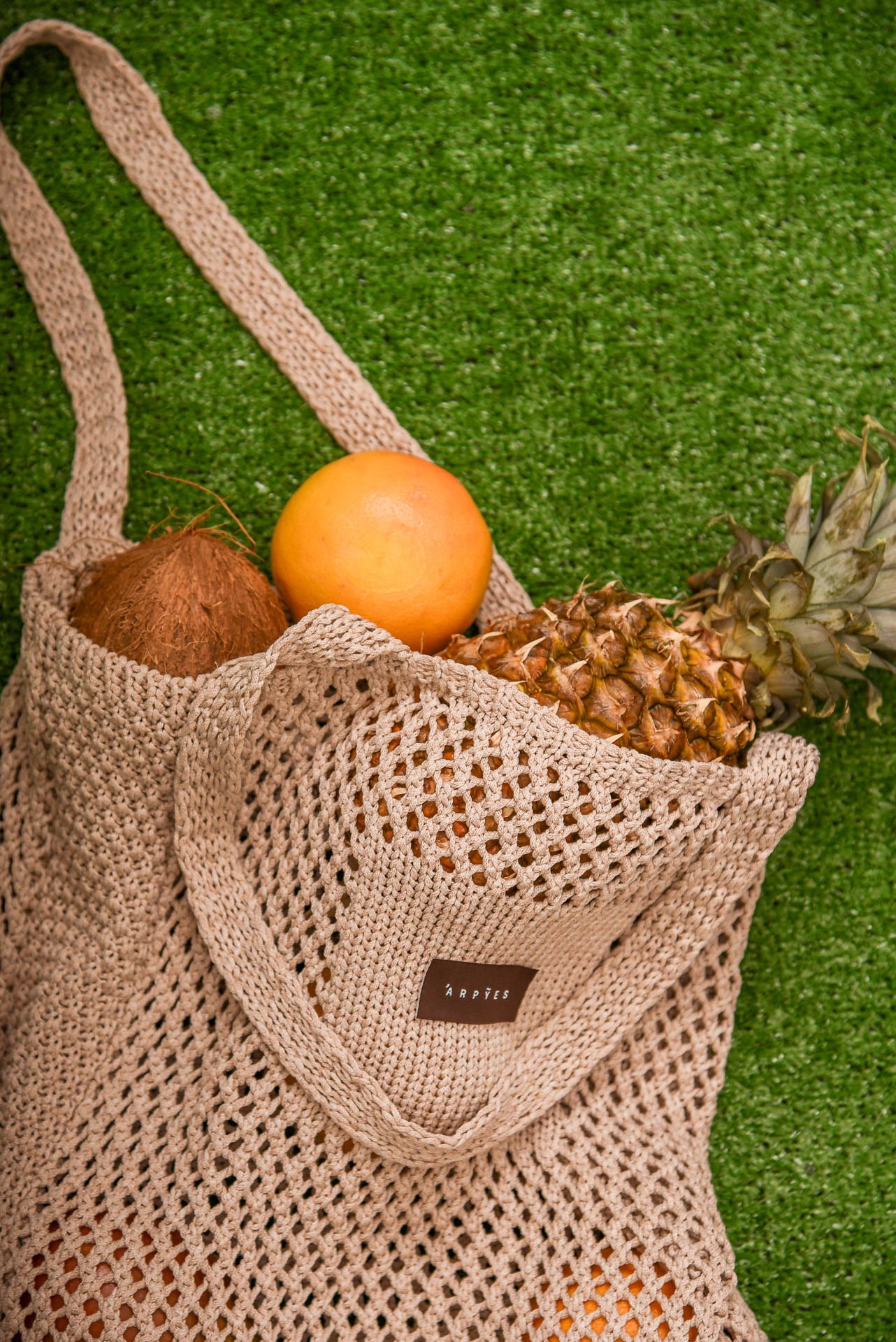 ETTU KNITTED TOTE BAG BEIGE