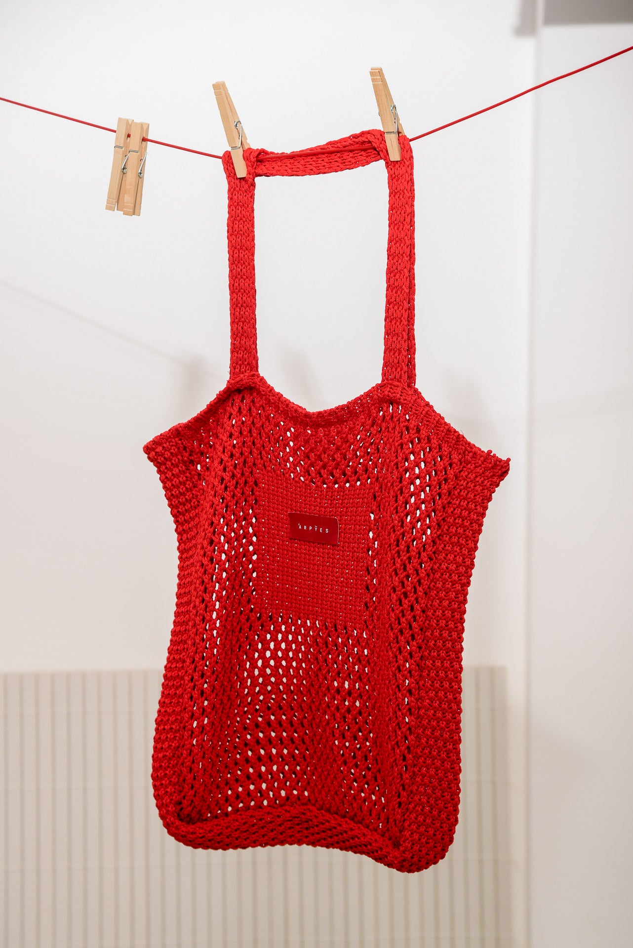 ETTU KNITTED TOTE BAG RED