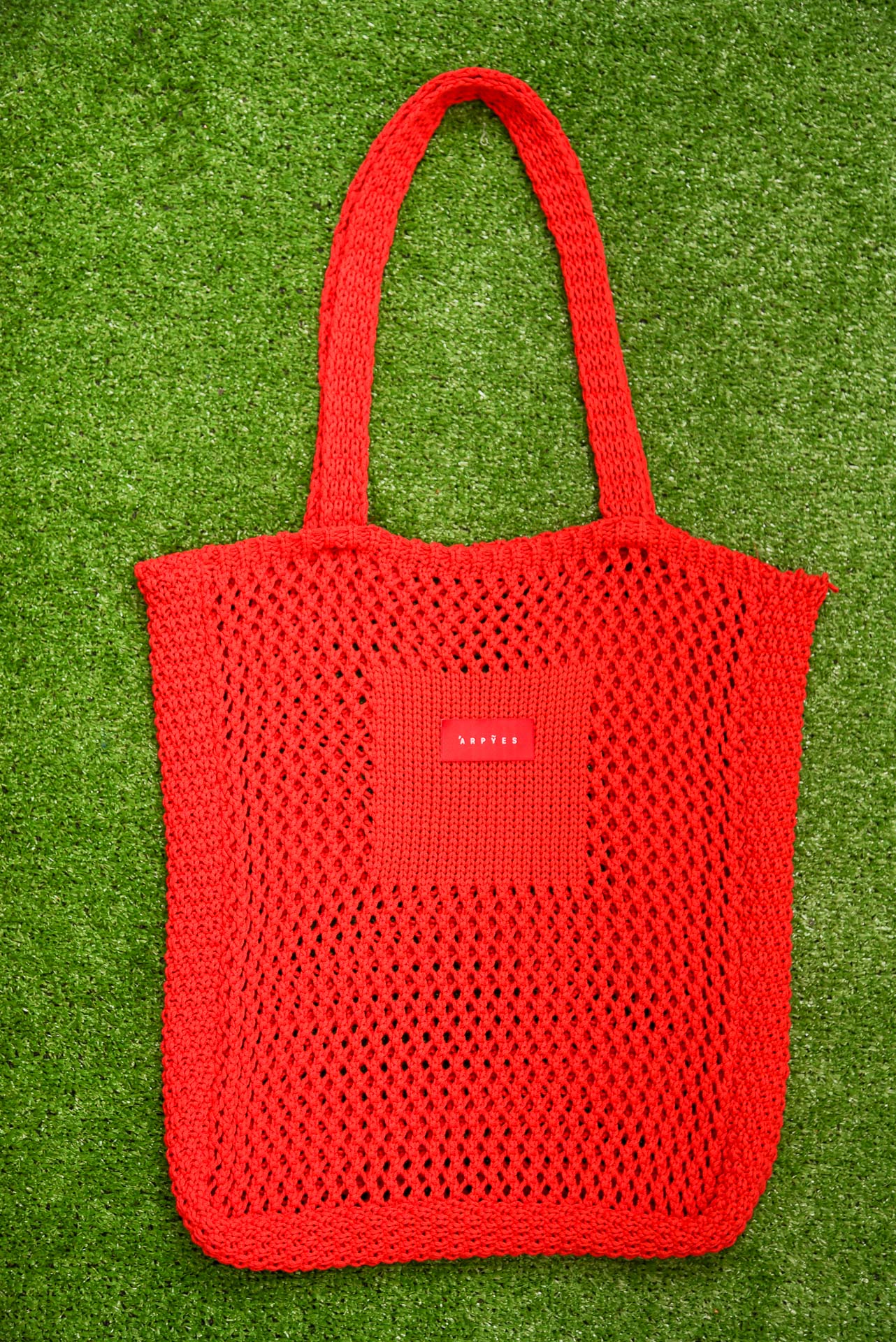 ETTU KNITTED TOTE BAG RED