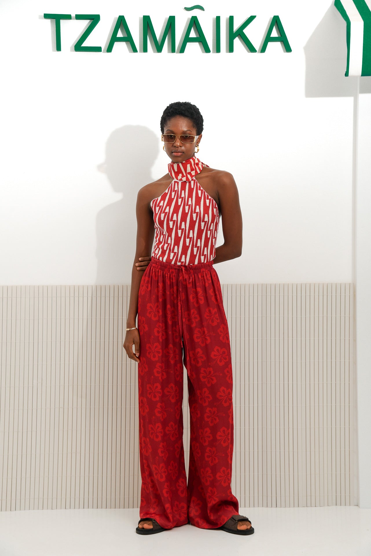 HIBISCUS PANTS RED