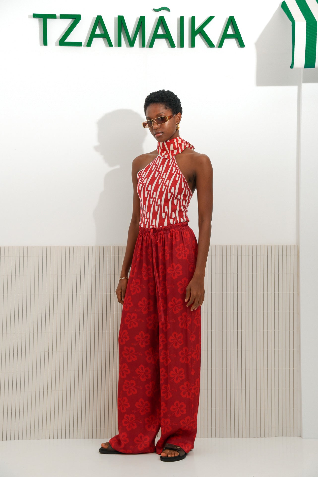 HIBISCUS PANTS RED