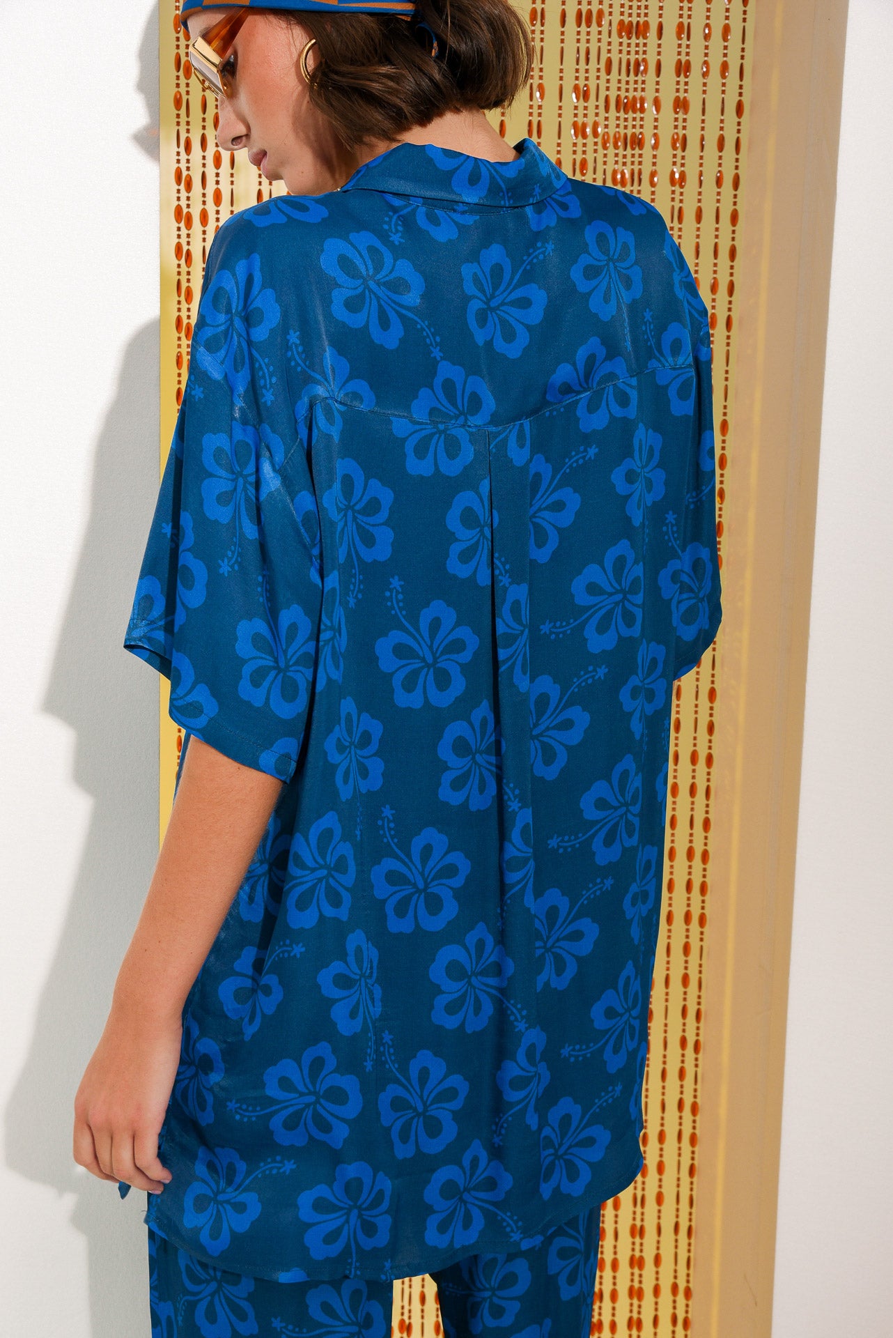 HIBISCUS SHIRT BLUE