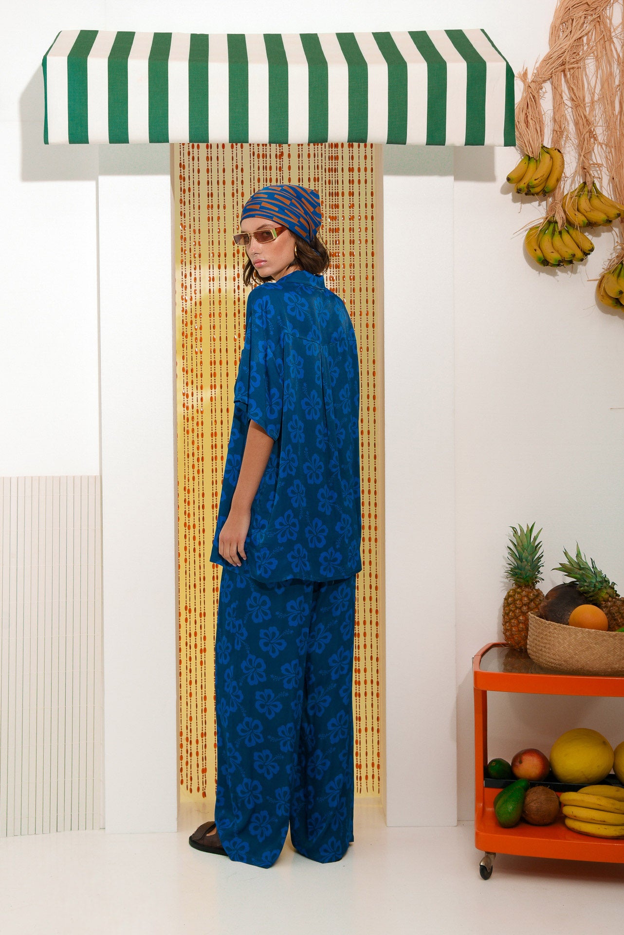 HIBISCUS SHIRT BLUE