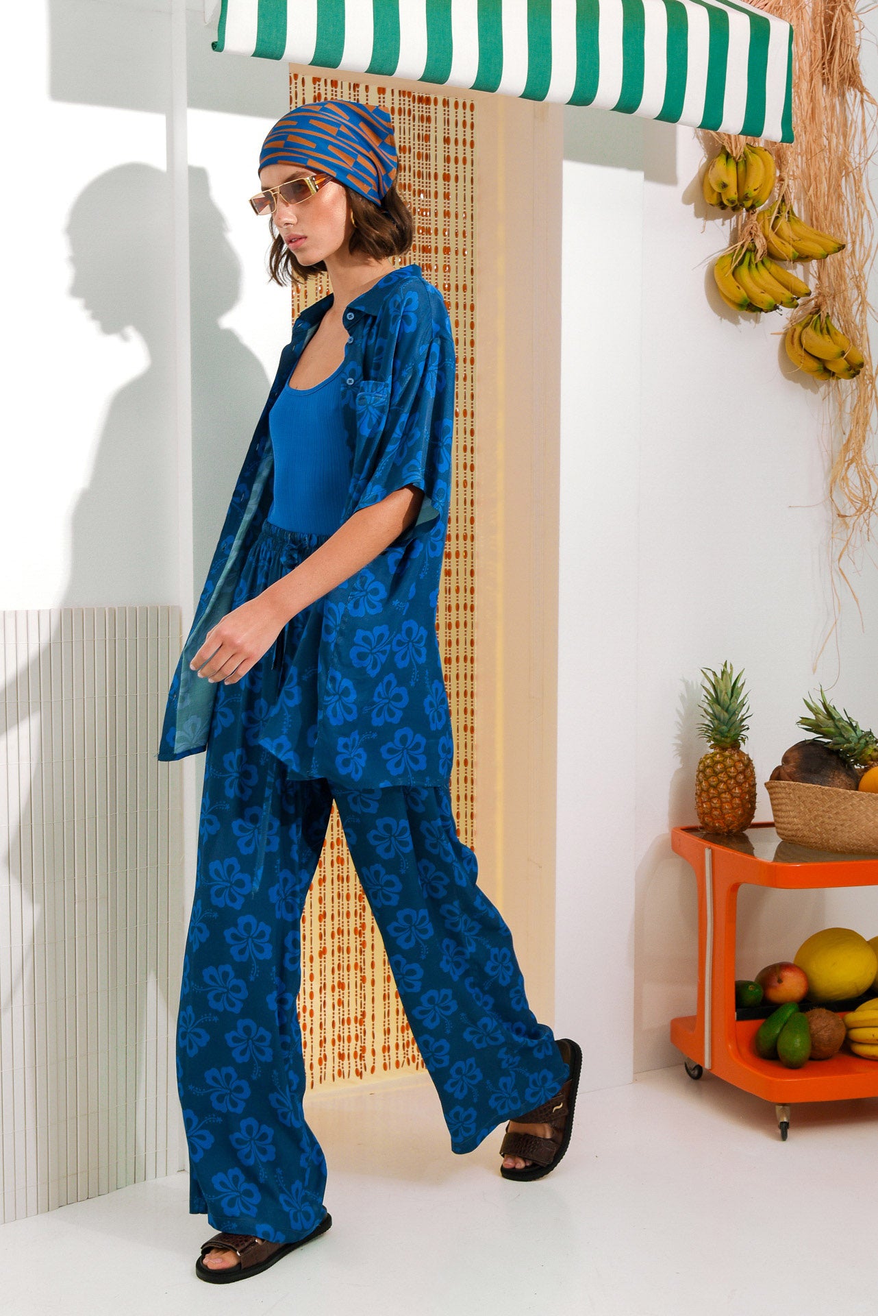 HIBISCUS PANTS BLUE