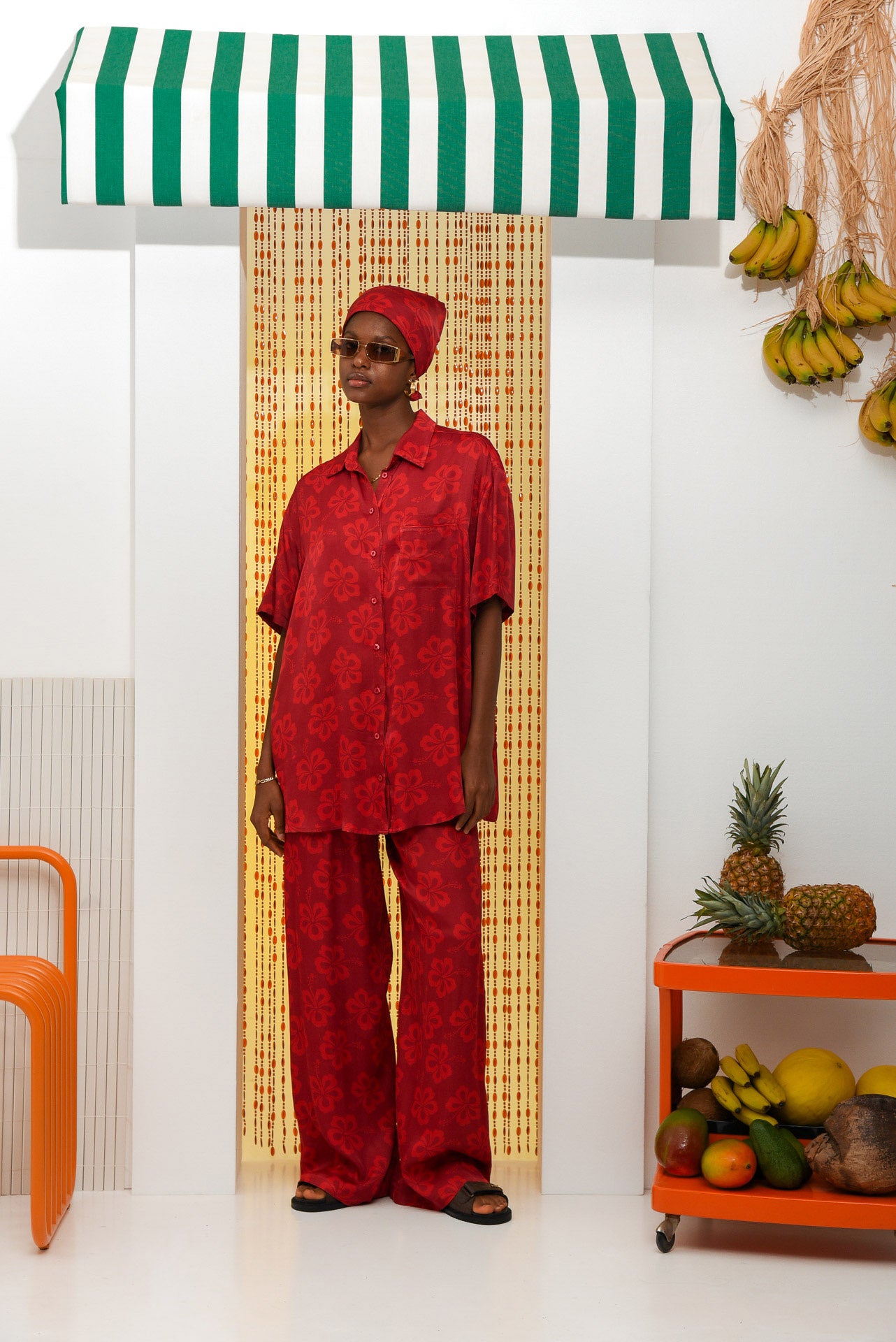 HIBISCUS PANTS RED