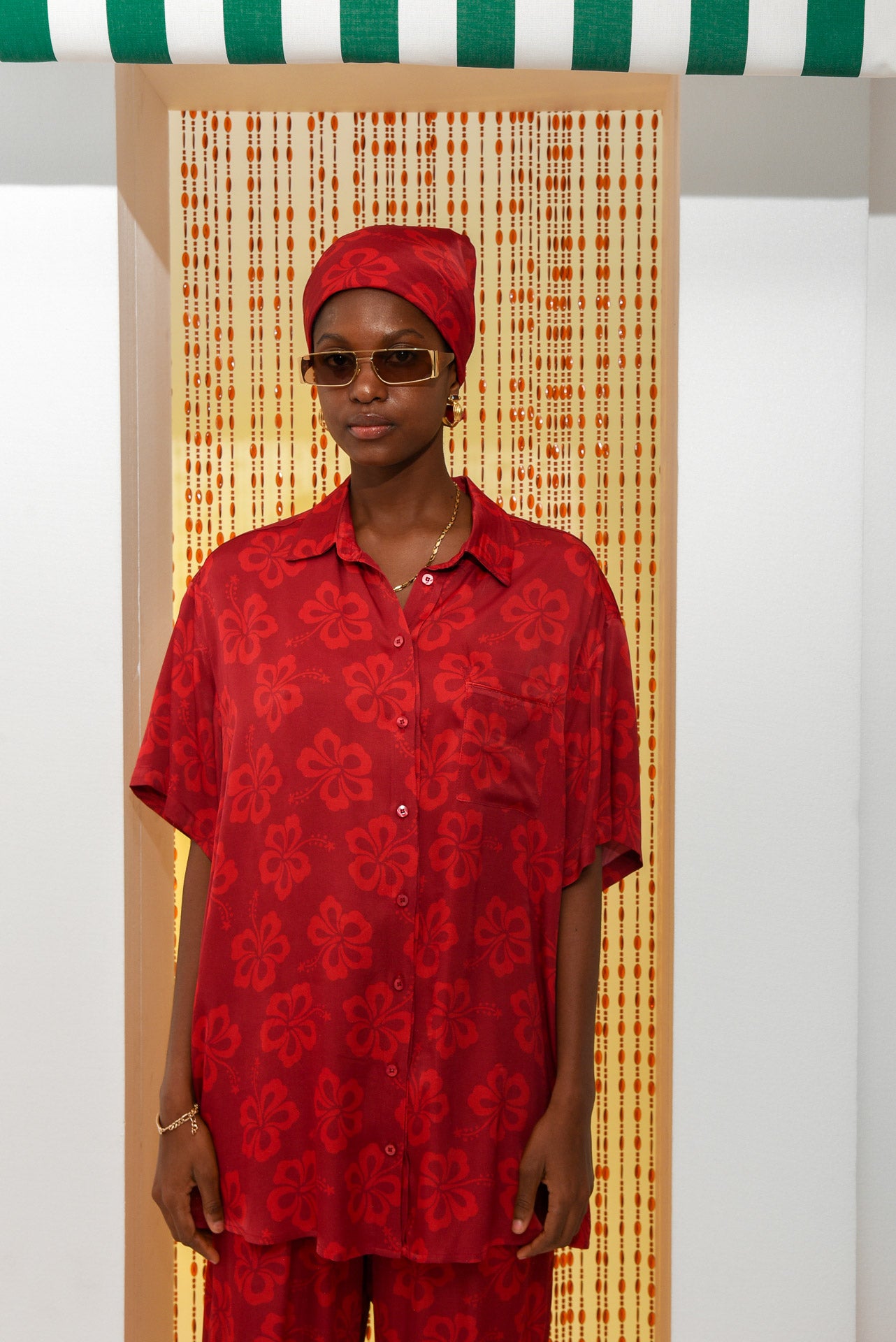 HIBISCUS SHIRT RED