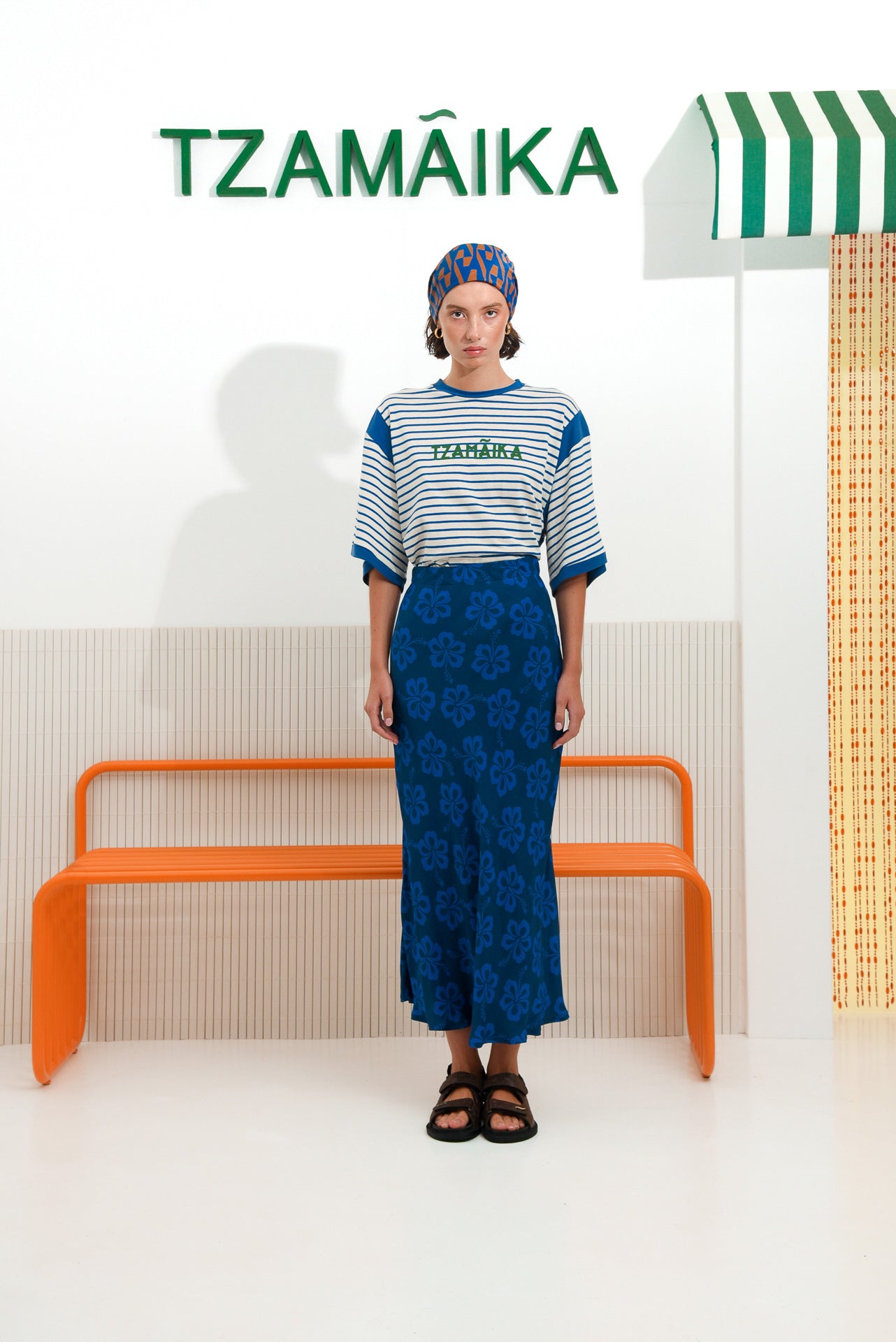 HIBISCUS SKIRT BLUE