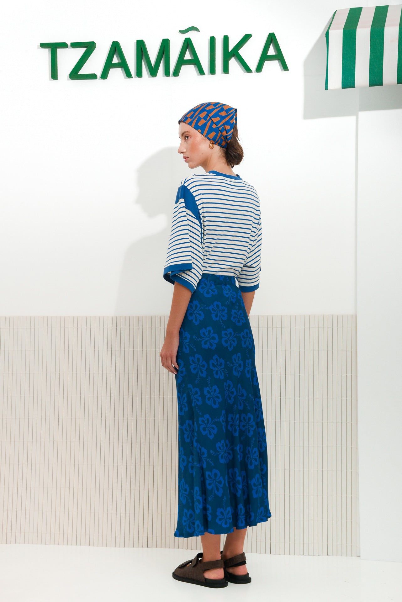 HIBISCUS SKIRT BLUE