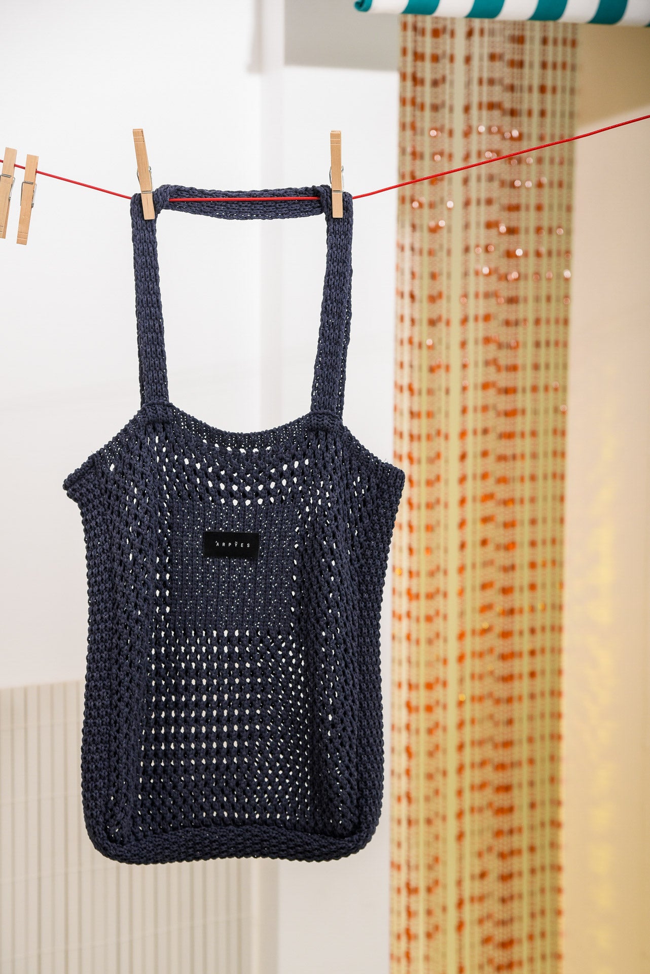 ETTU KNITTED TOTE BAG BLUE