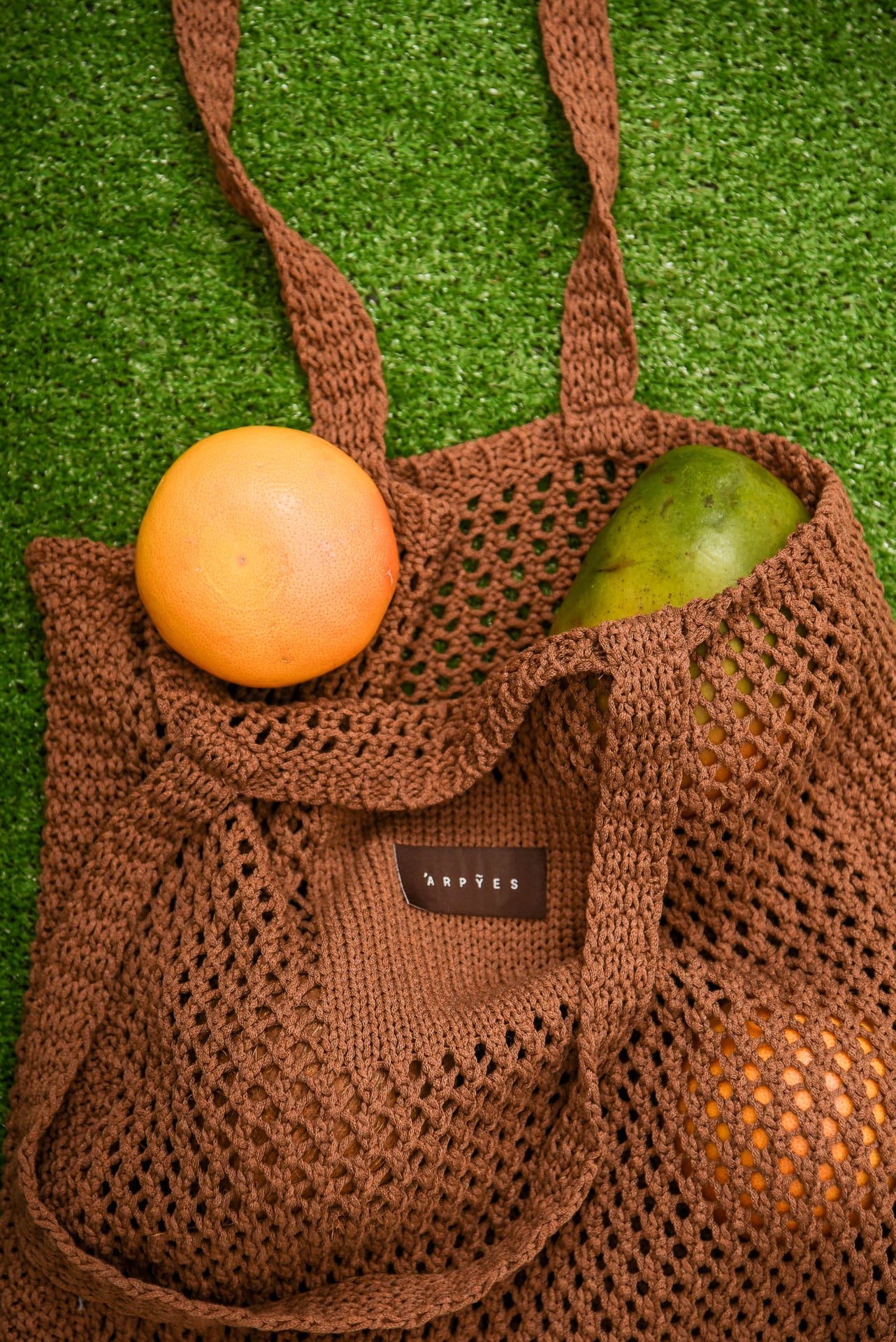 ETTU KNITTED TOTE BAG BROWN
