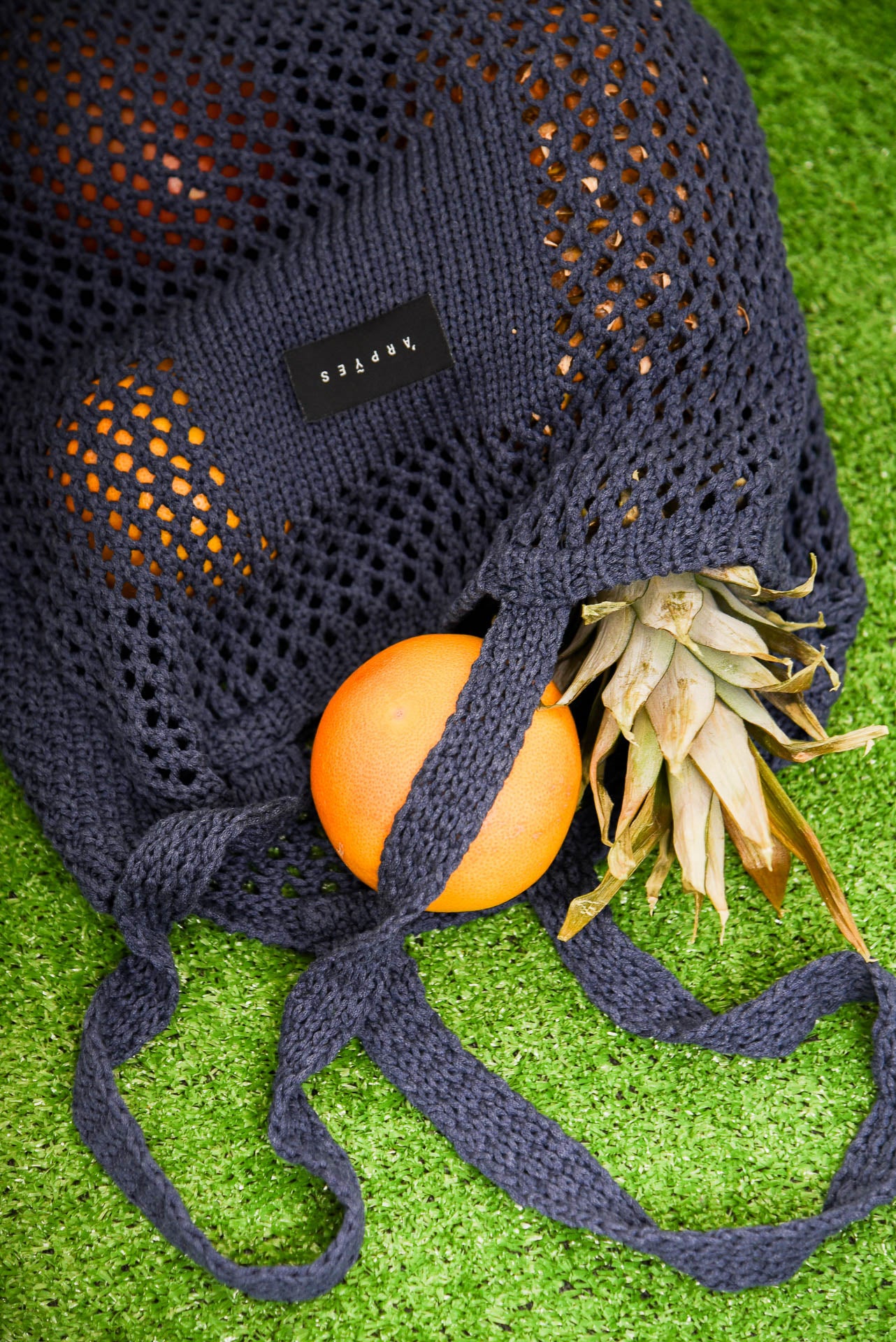 ETTU KNITTED TOTE BAG BLUE