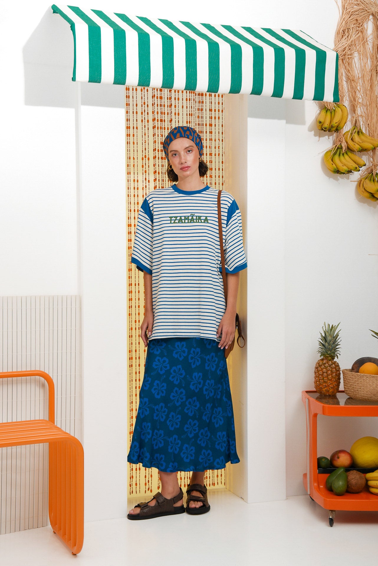 HIBISCUS SKIRT BLUE