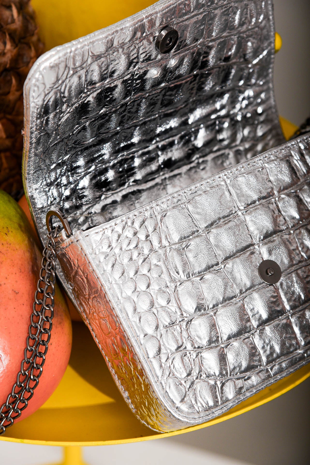 KUMINA LEATHER BAG SILVER