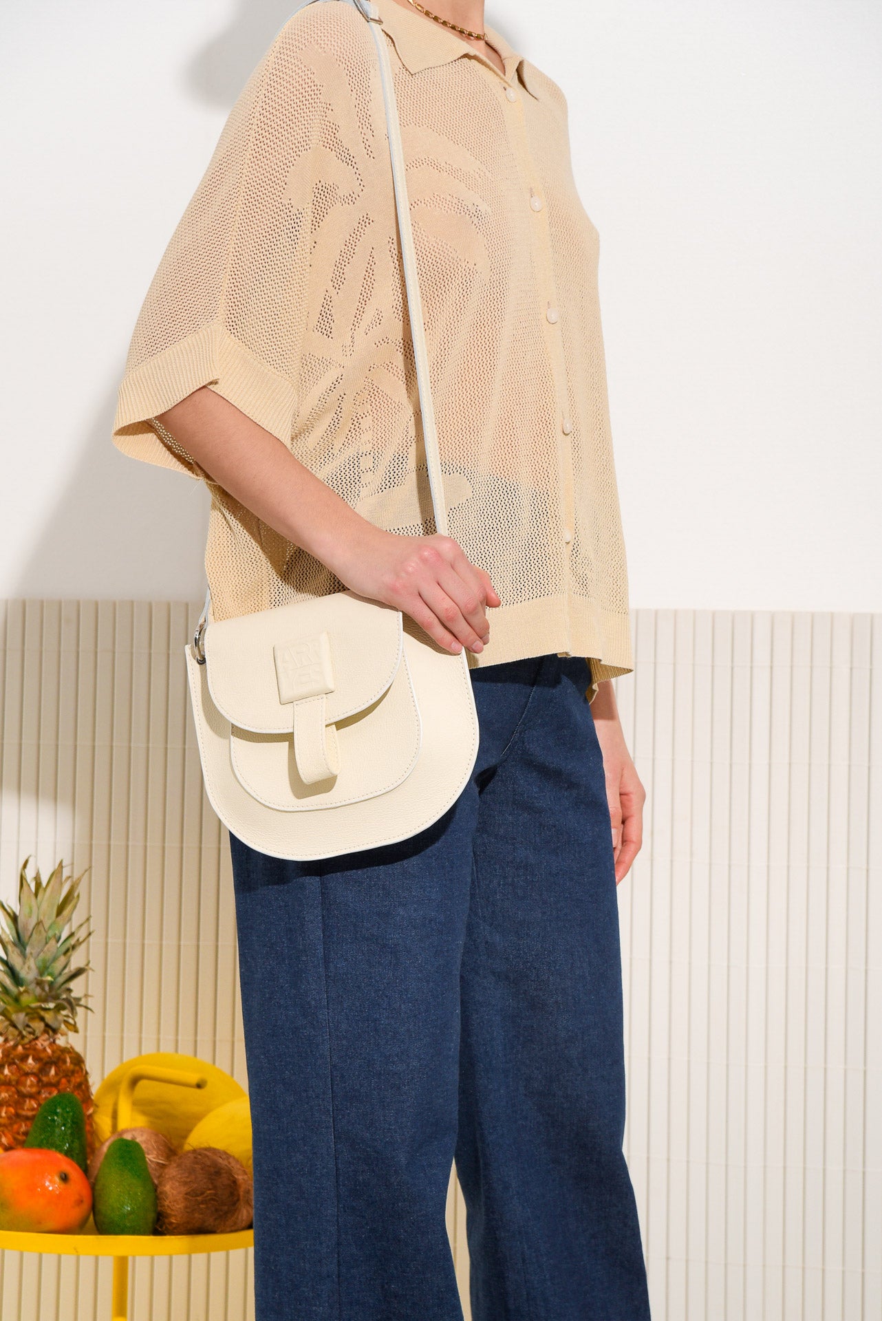 MONTEGO LEATHER BAG ECRU