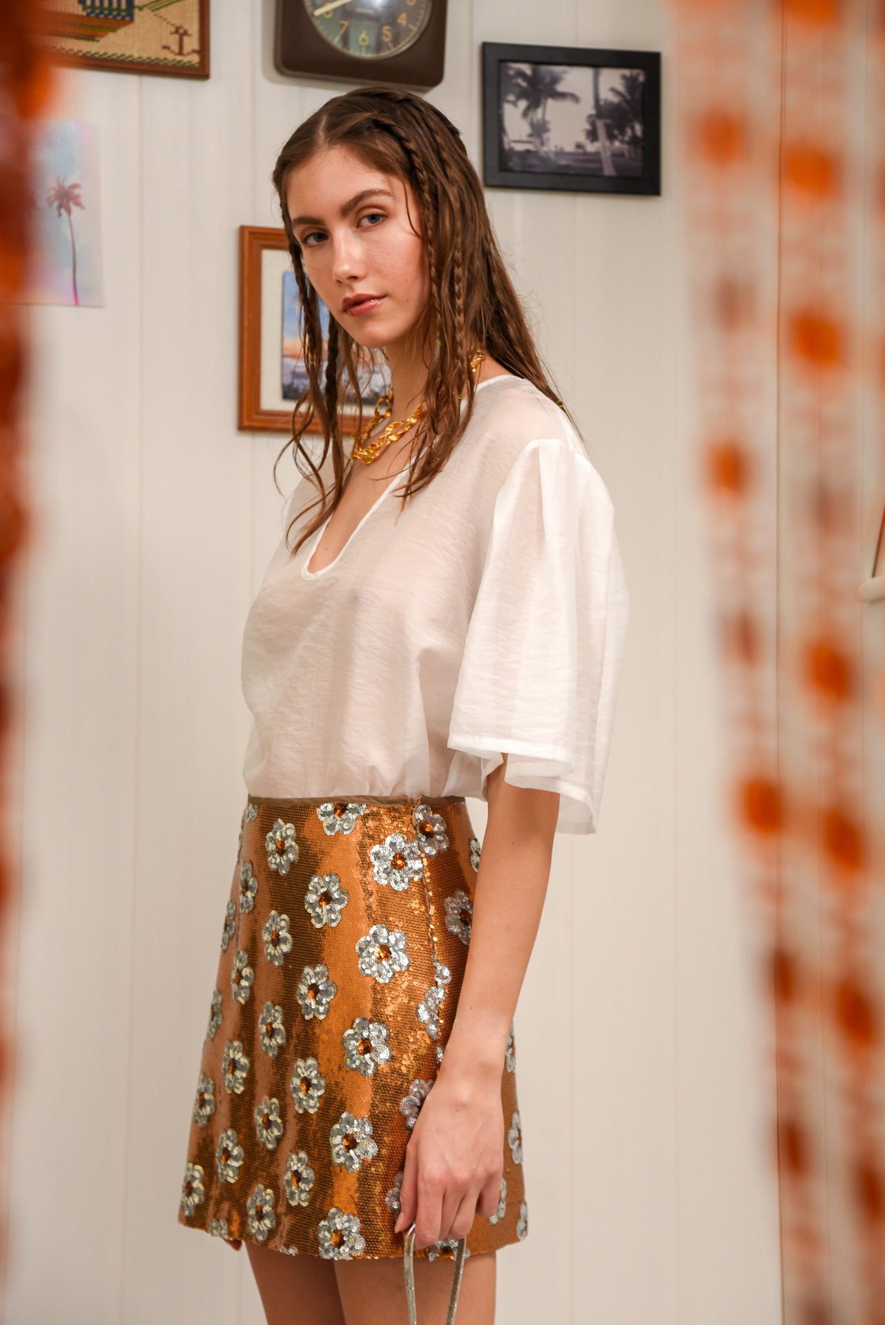 HONEYDEW SKIRT GOLD