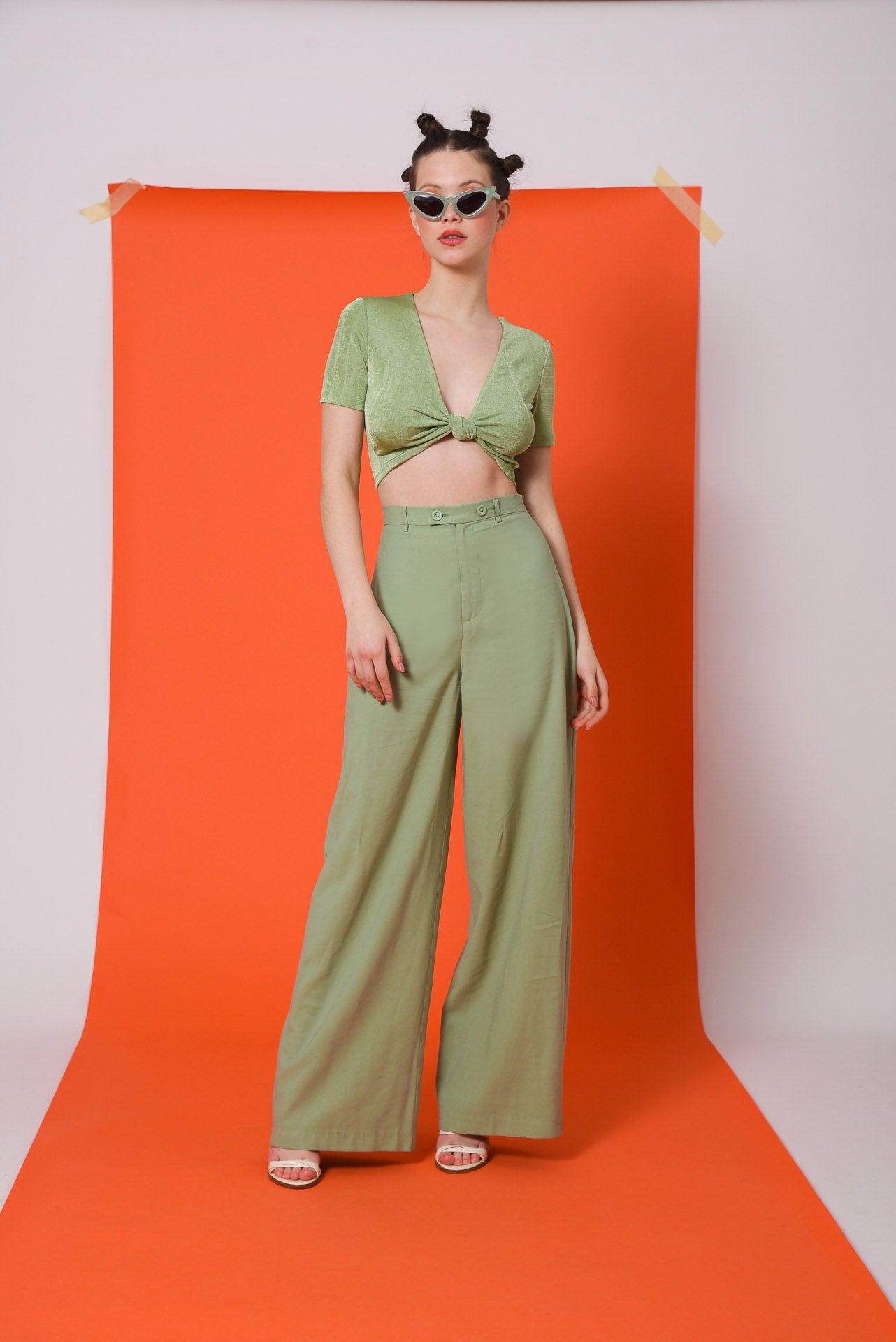 COCKTAIL PANTS GREEN - arpyes