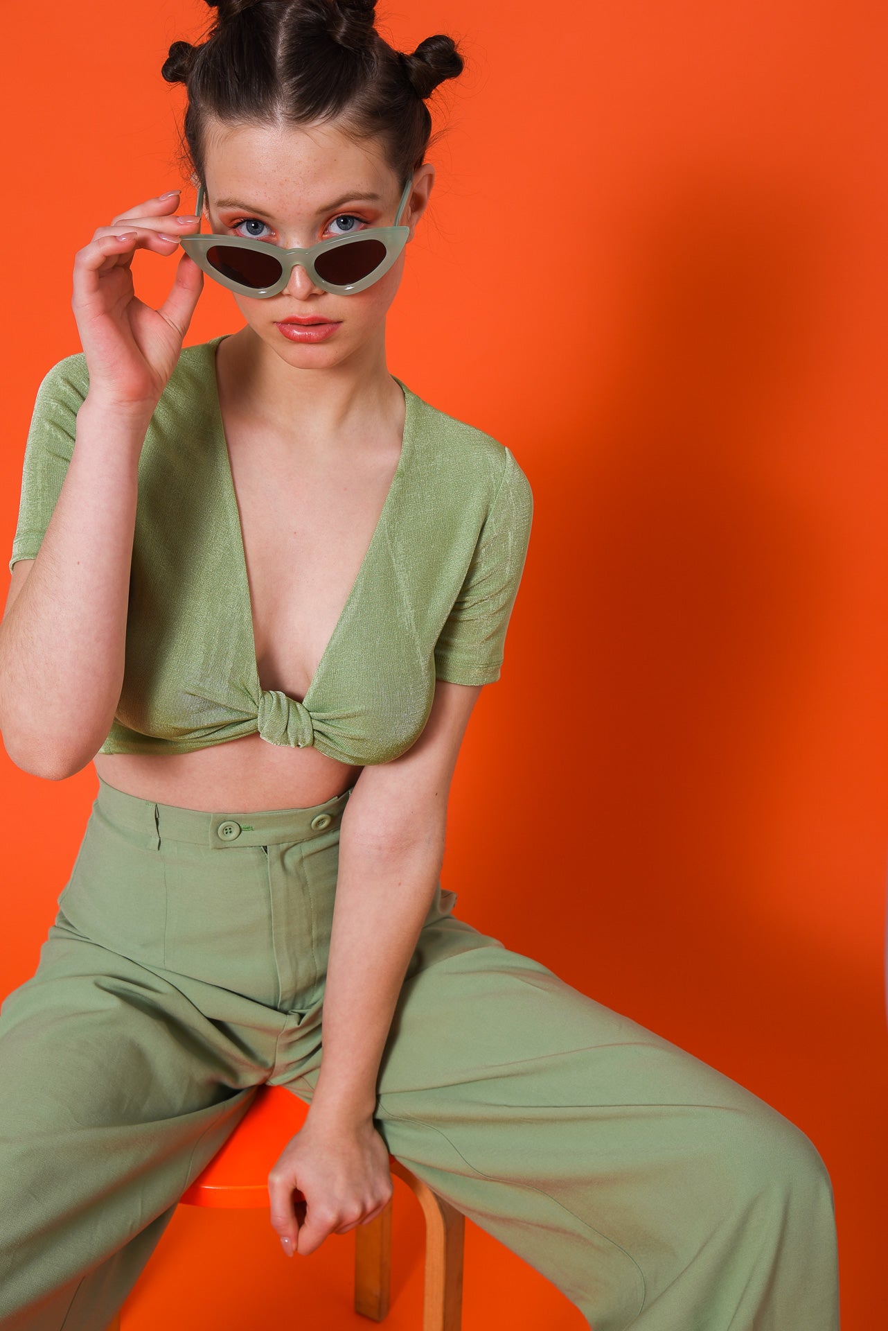 COCKTAIL PANTS GREEN - arpyes