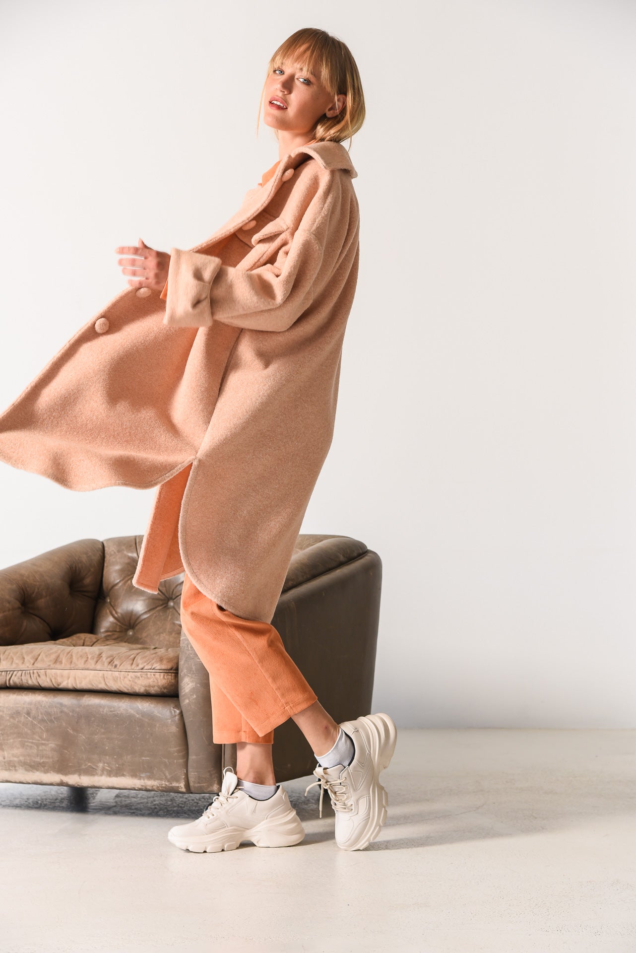P FOR POSITIVE COAT LIGHT ORANGE