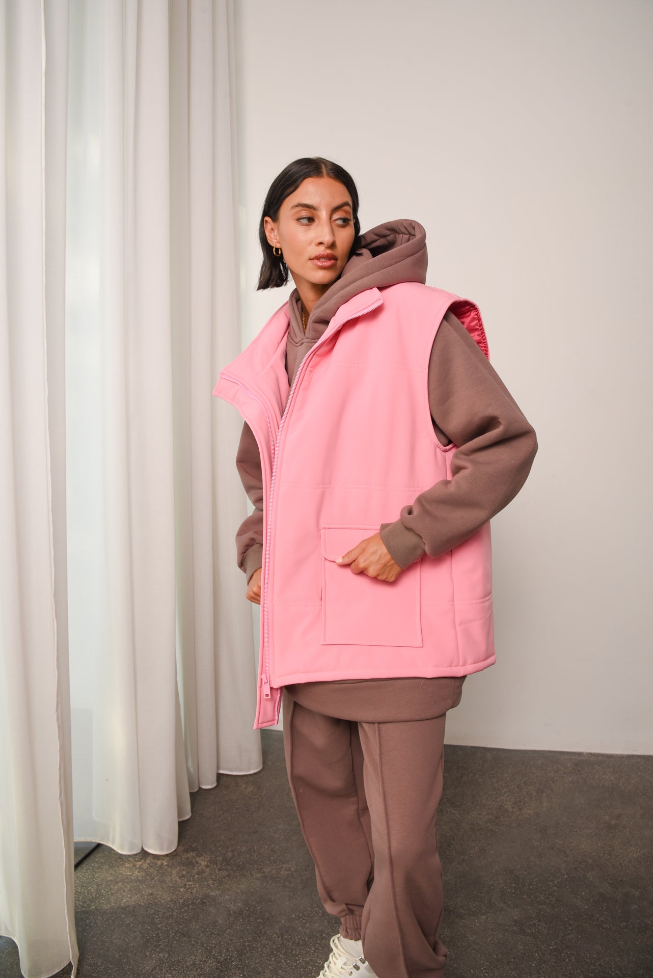LUCKY DICE VEST JACKET PINK