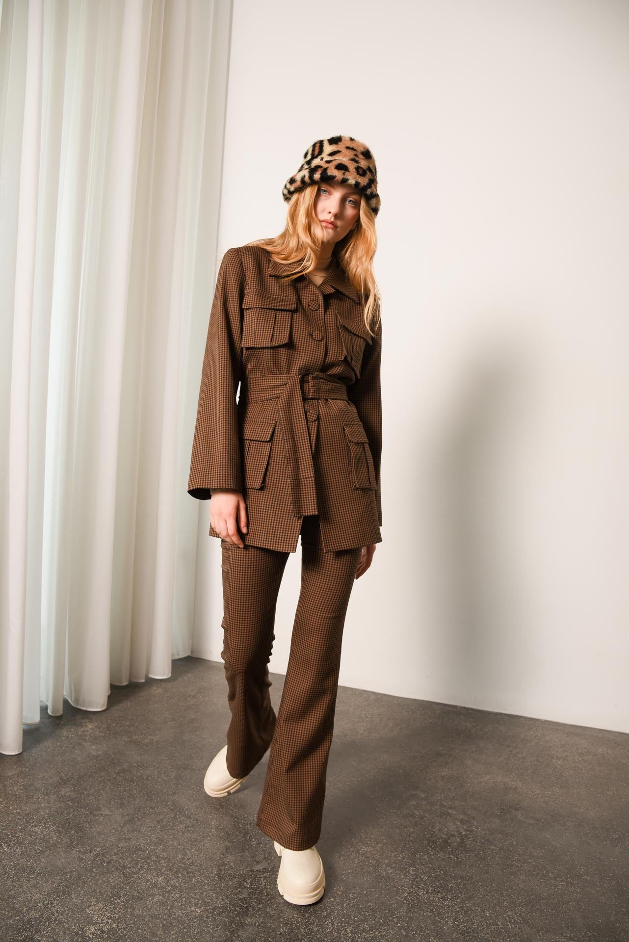 CHECK MATE BLAZER BROWN