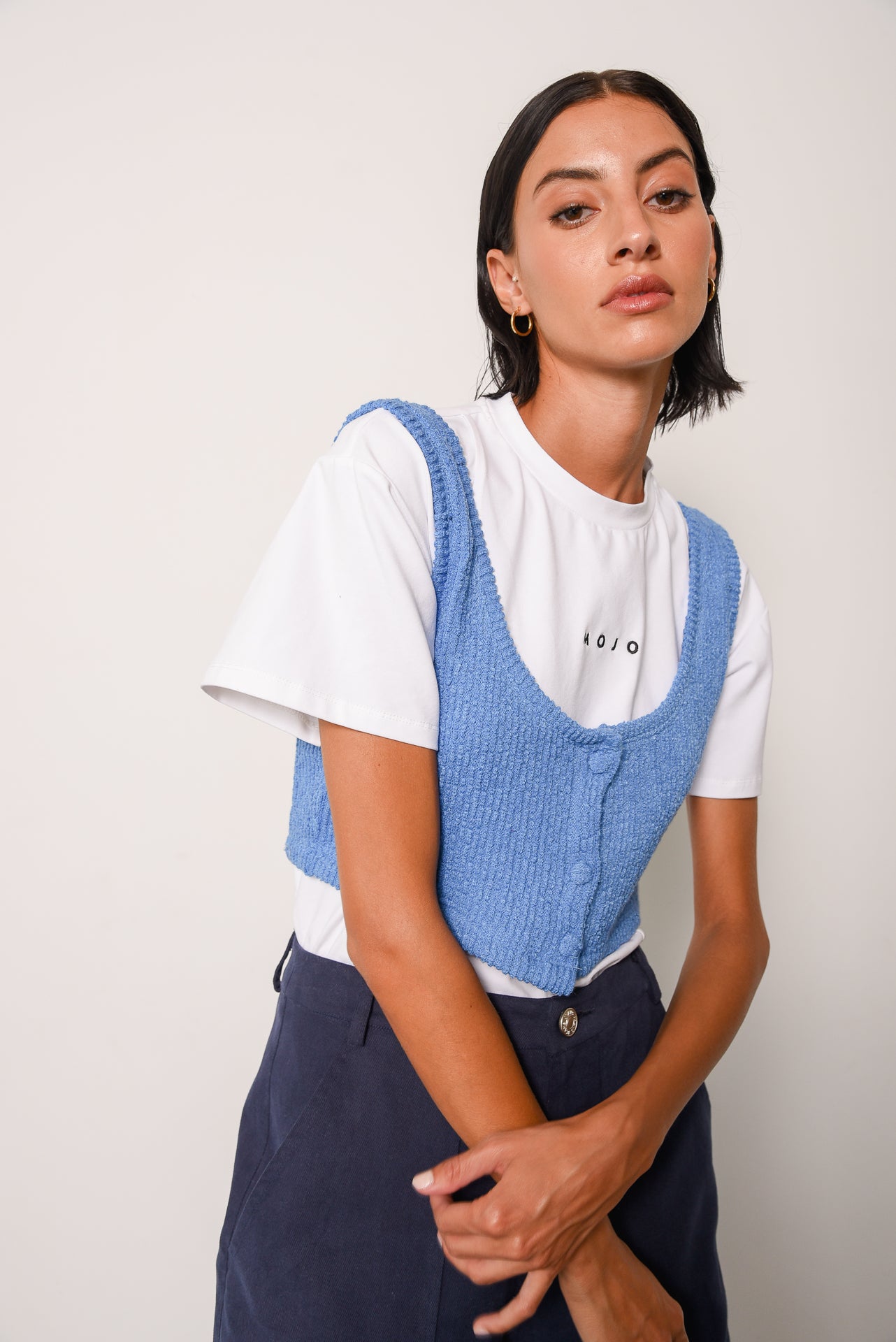 FAIRYTALE CROPPED VEST BLUE